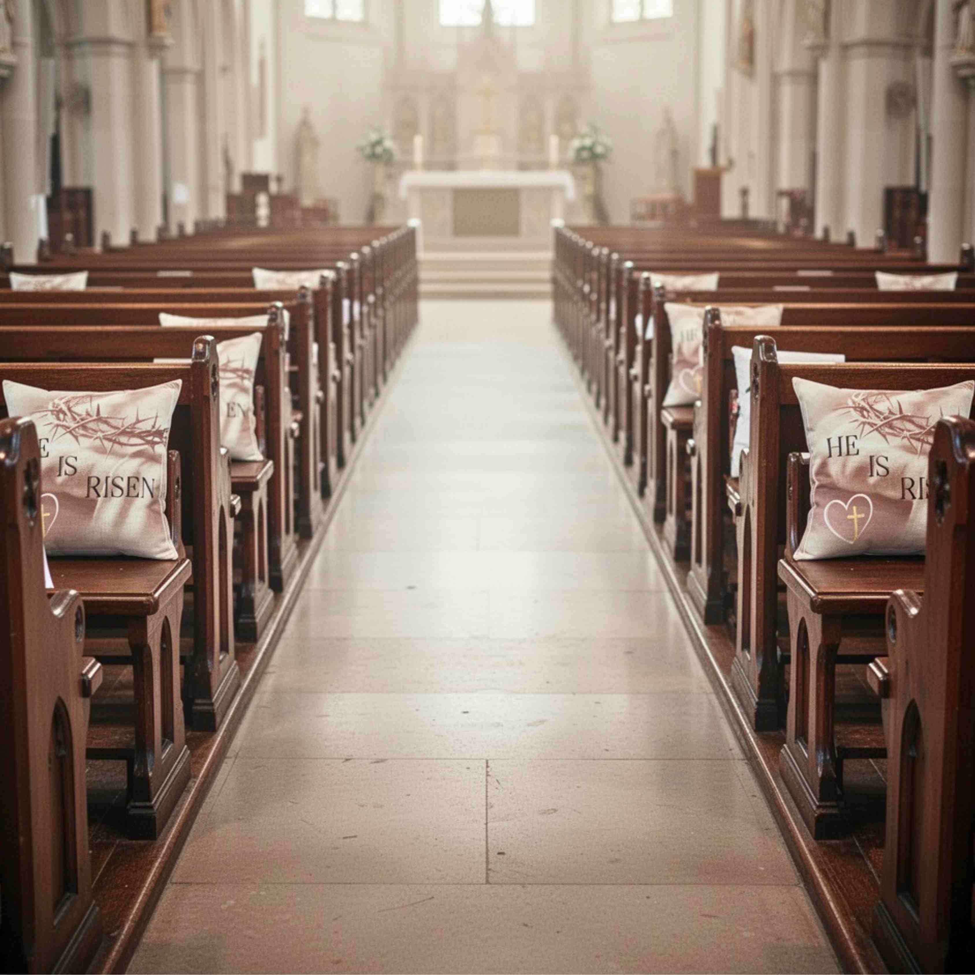 He Is Risen Bible Verse  |  He Is Risen Decor | He Is Risen Pillow Washable Cover product thumbnail image