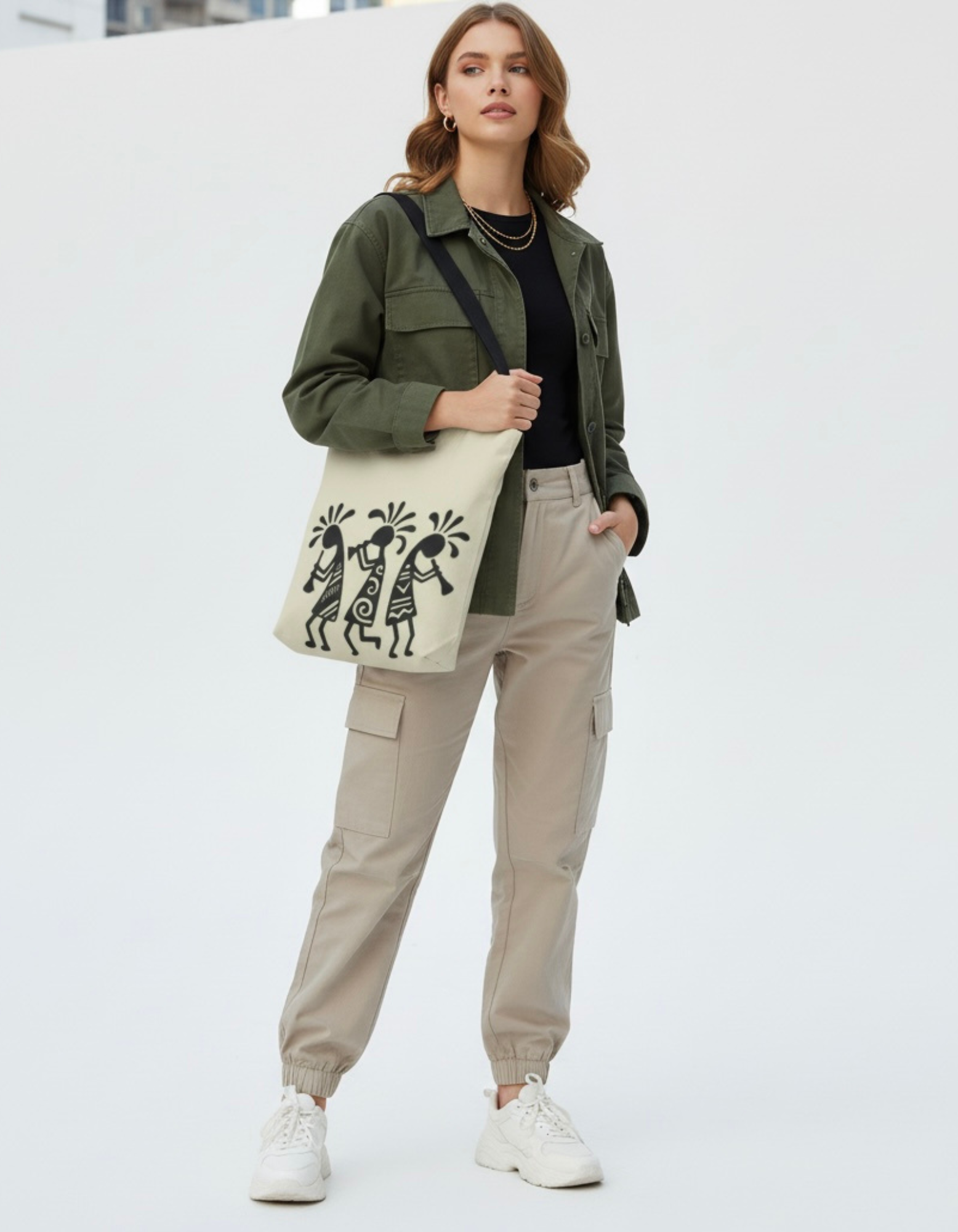 Crafted Journey Tote Bag – Southwestern Musician Tribal Design product thumbnail image