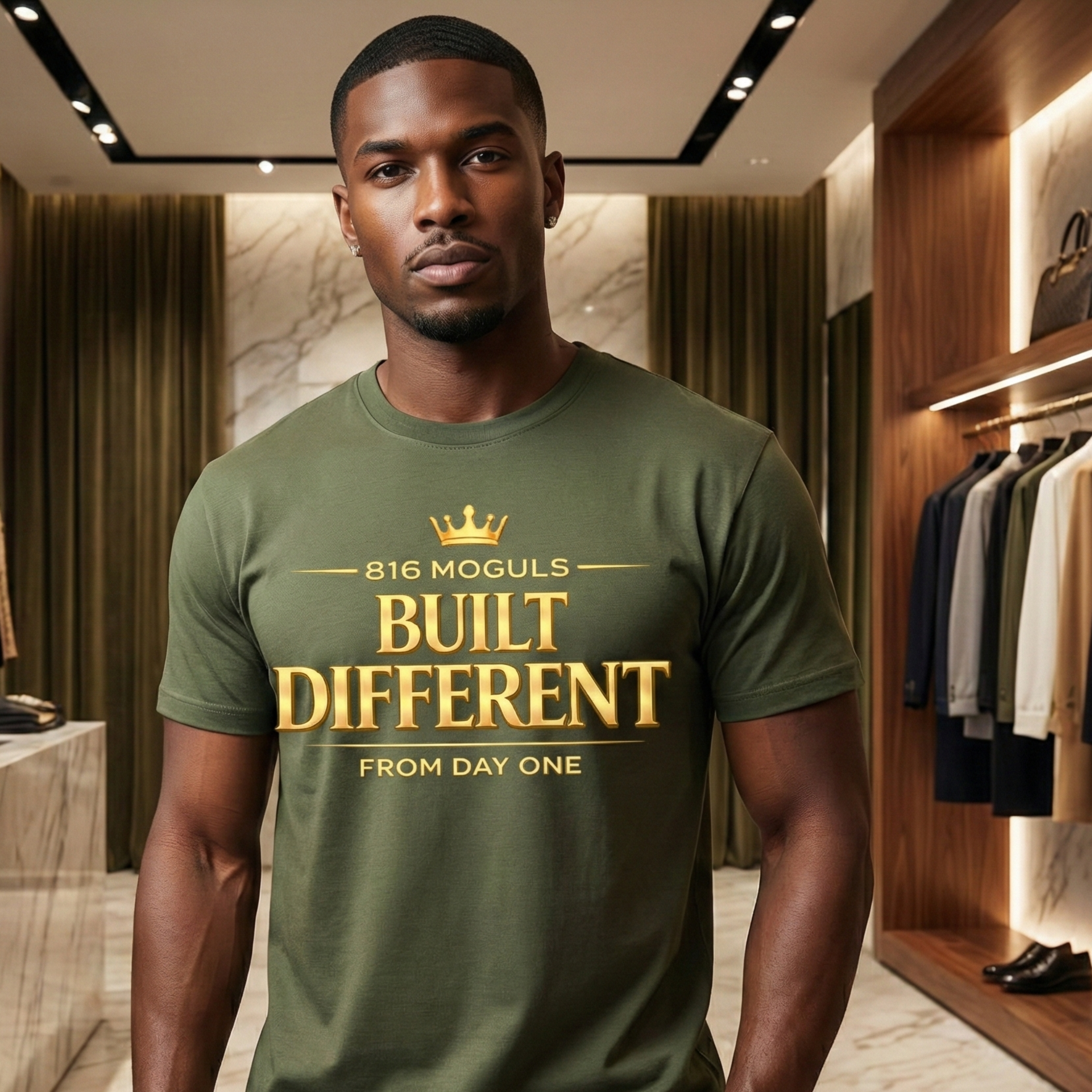 Built Different T-Shirt — '816 Moguls' Gold Crown Graphic Tee product thumbnail image Built Different T-Shirt — '816 Moguls' Gold Crown Graphic Tee product thumbnail image