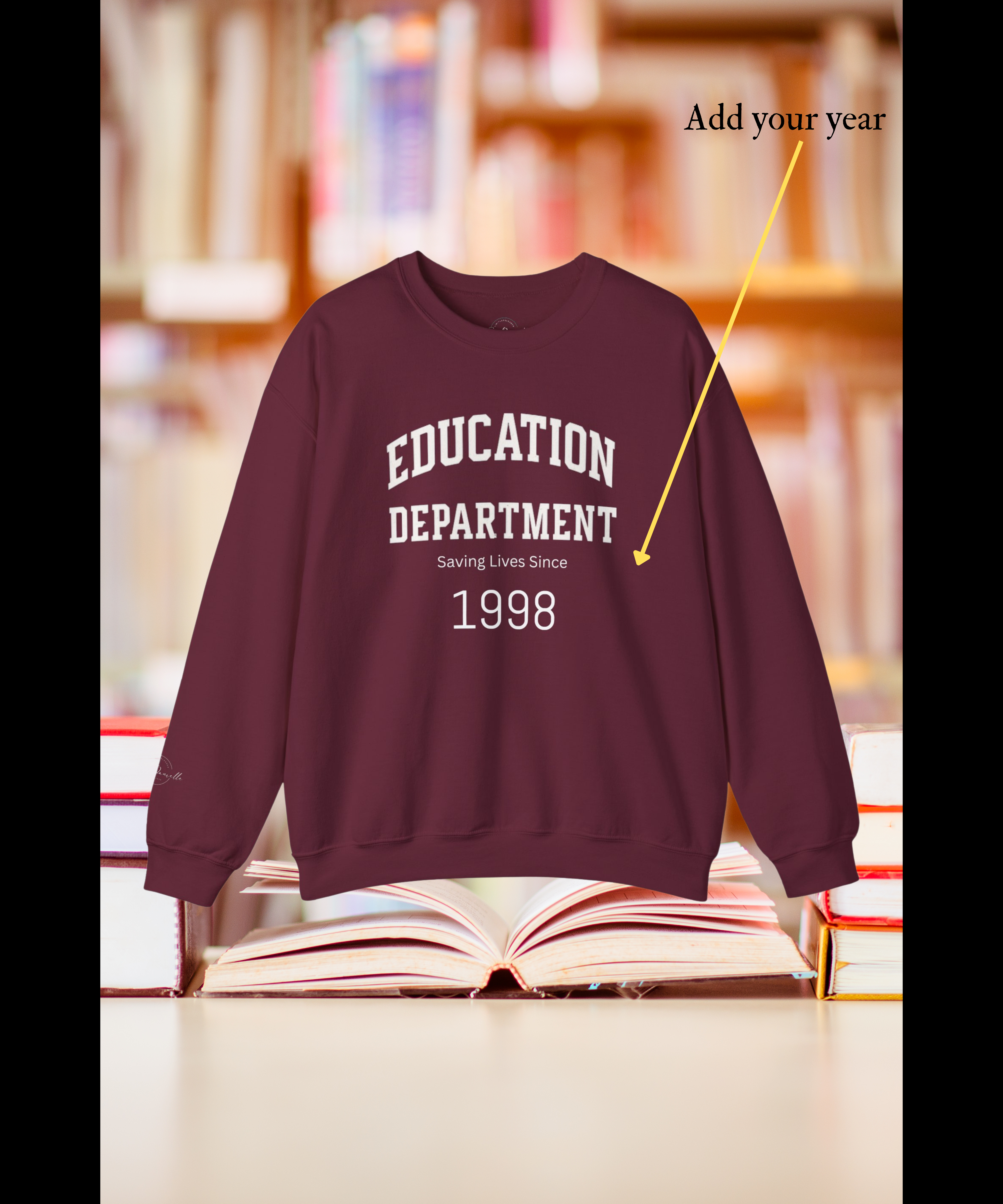Education Department Sweatshirt — Established [Year] Personalized Educator Crewneck:  The Edgy Educator's Series product thumbnail image