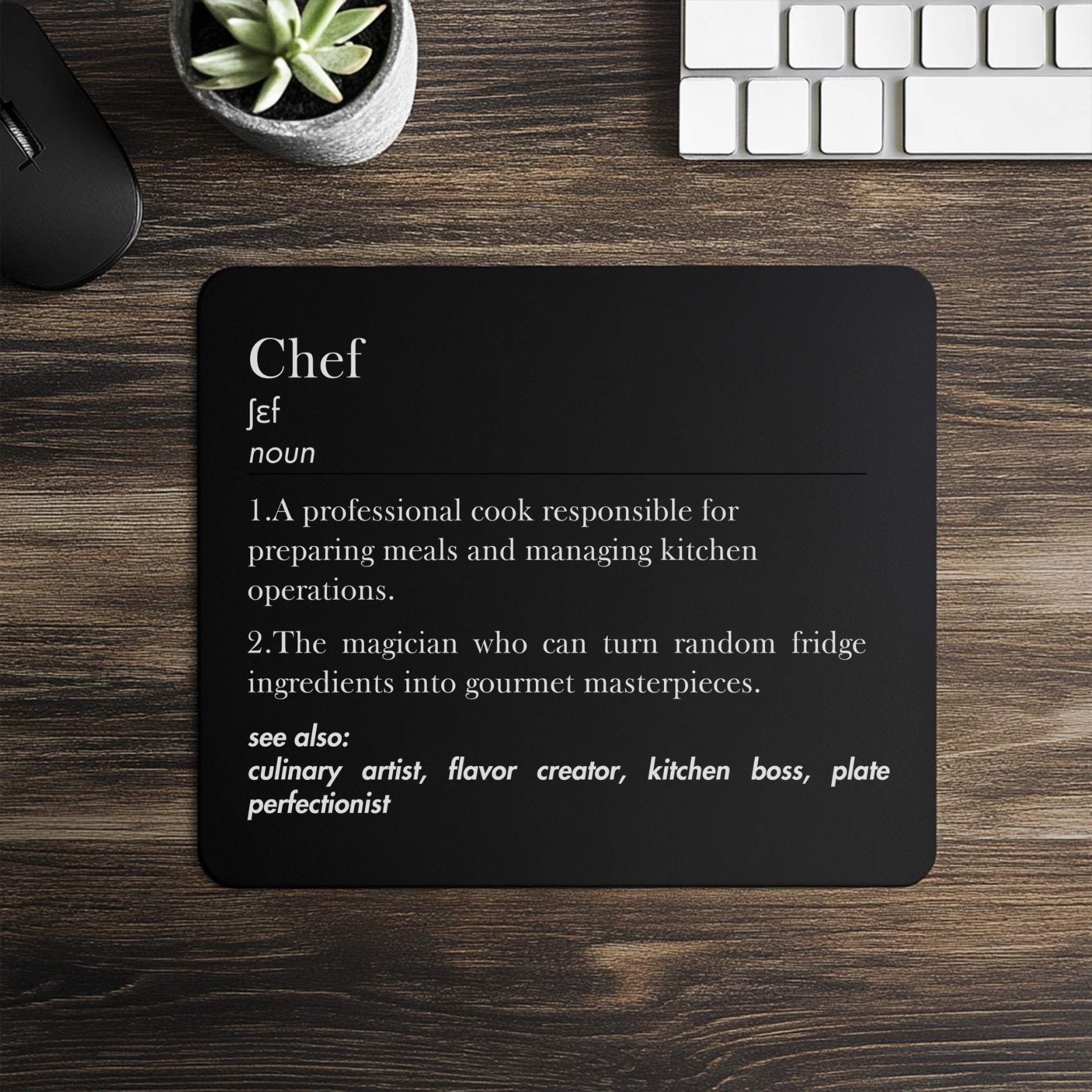 Chef Defined Mousepad – Culinary Genius Desk Mat for Kitchen Bosses and Flavor Alchemists product thumbnail image Chef Defined Mousepad – Culinary Genius Desk Mat for Kitchen Bosses and Flavor Alchemists product thumbnail image