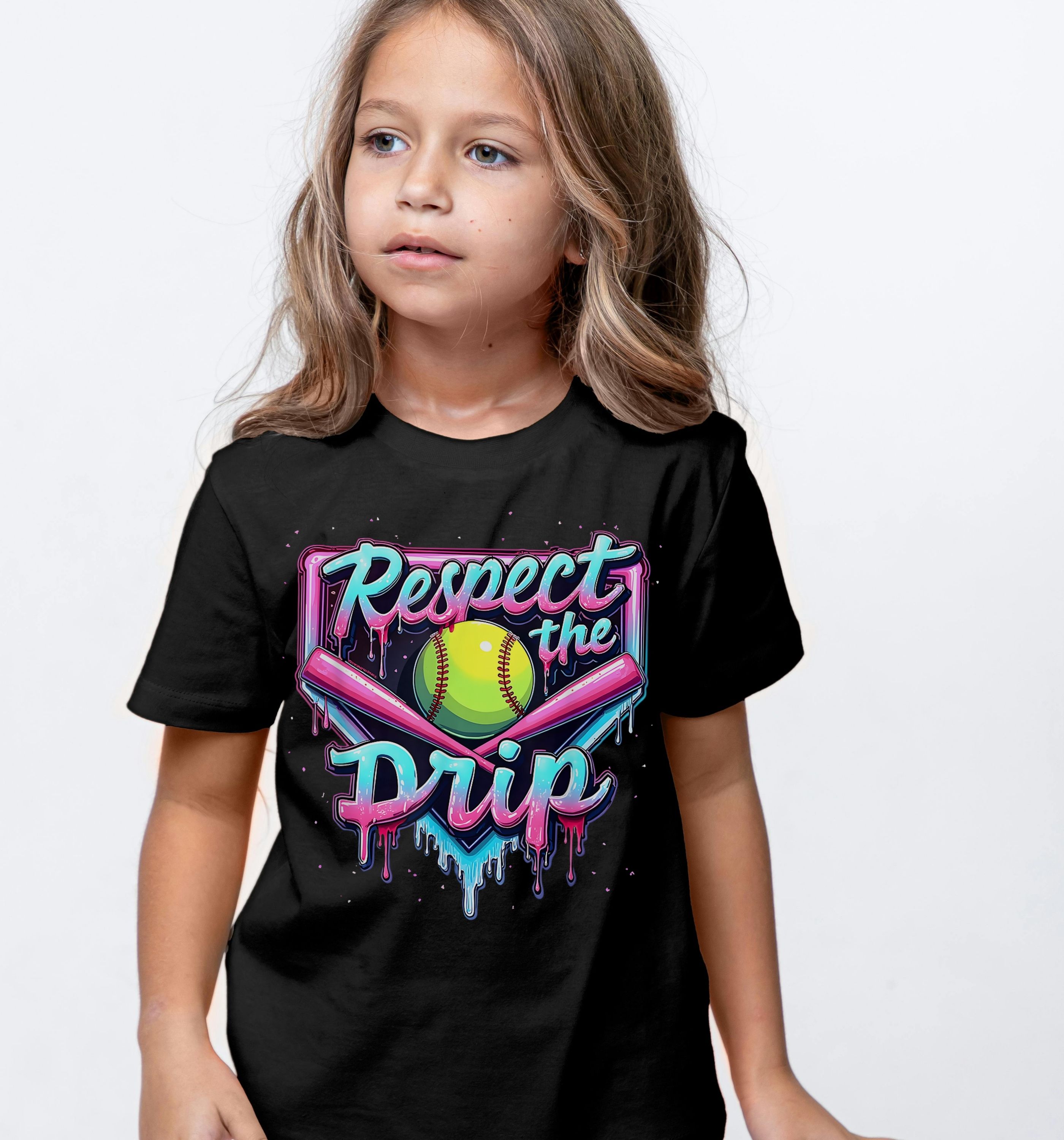 Youth Tee — "Respect the Drip" Softball Graphic Shirt product thumbnail image Youth Tee — "Respect the Drip" Softball Graphic Shirt product thumbnail image