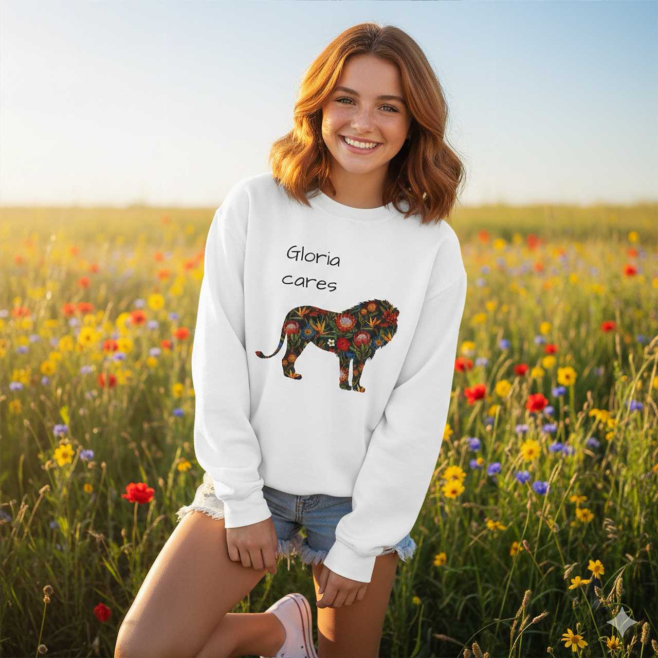 Youth Crewneck Sweatshirt - Colorful Lion Kids Sweater Youth Crewneck Sweatshirt - Colorful Lion Kids Sweater