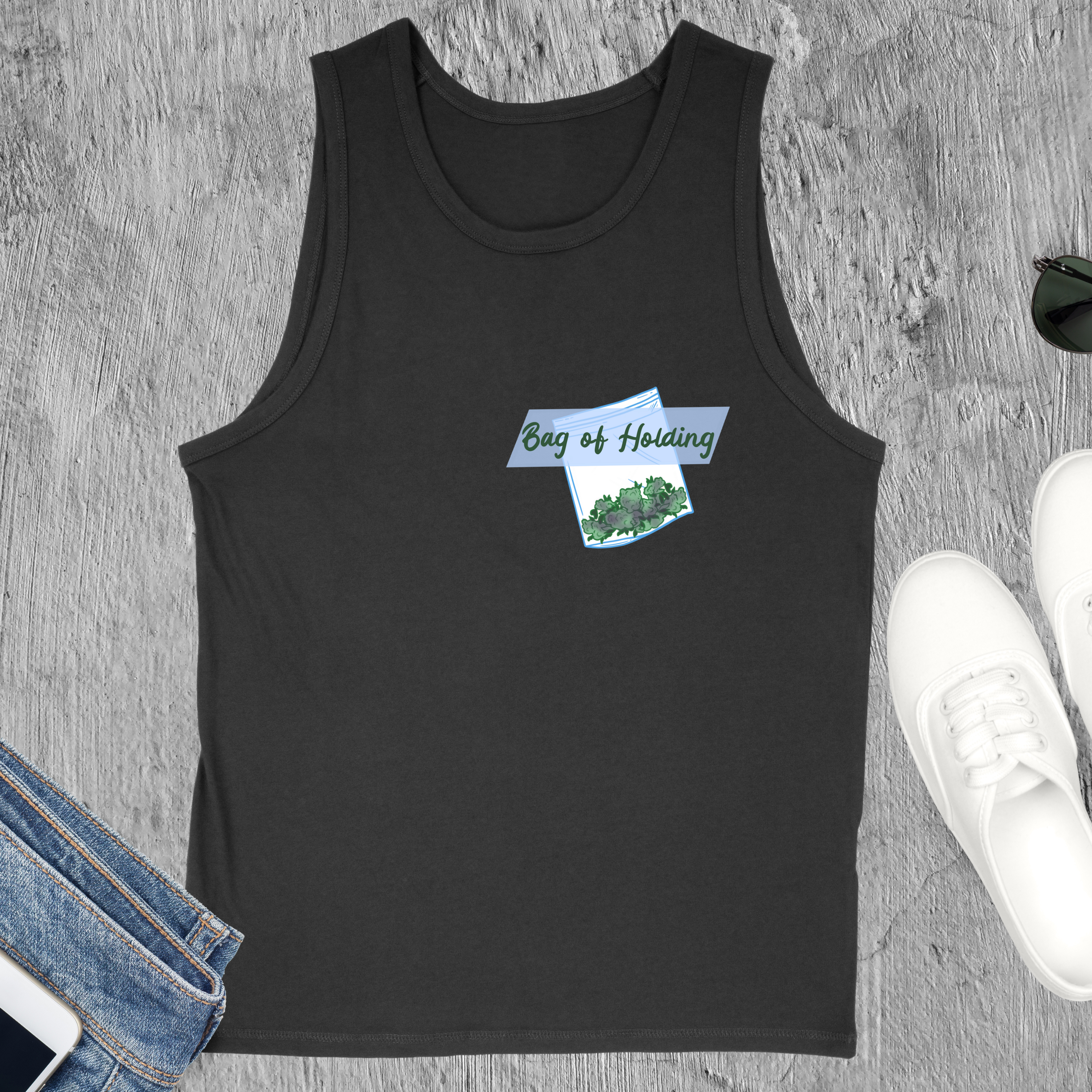 'Bag of Holding' unisex jersey tank product thumbnail image 'Bag of Holding' unisex jersey tank product thumbnail image