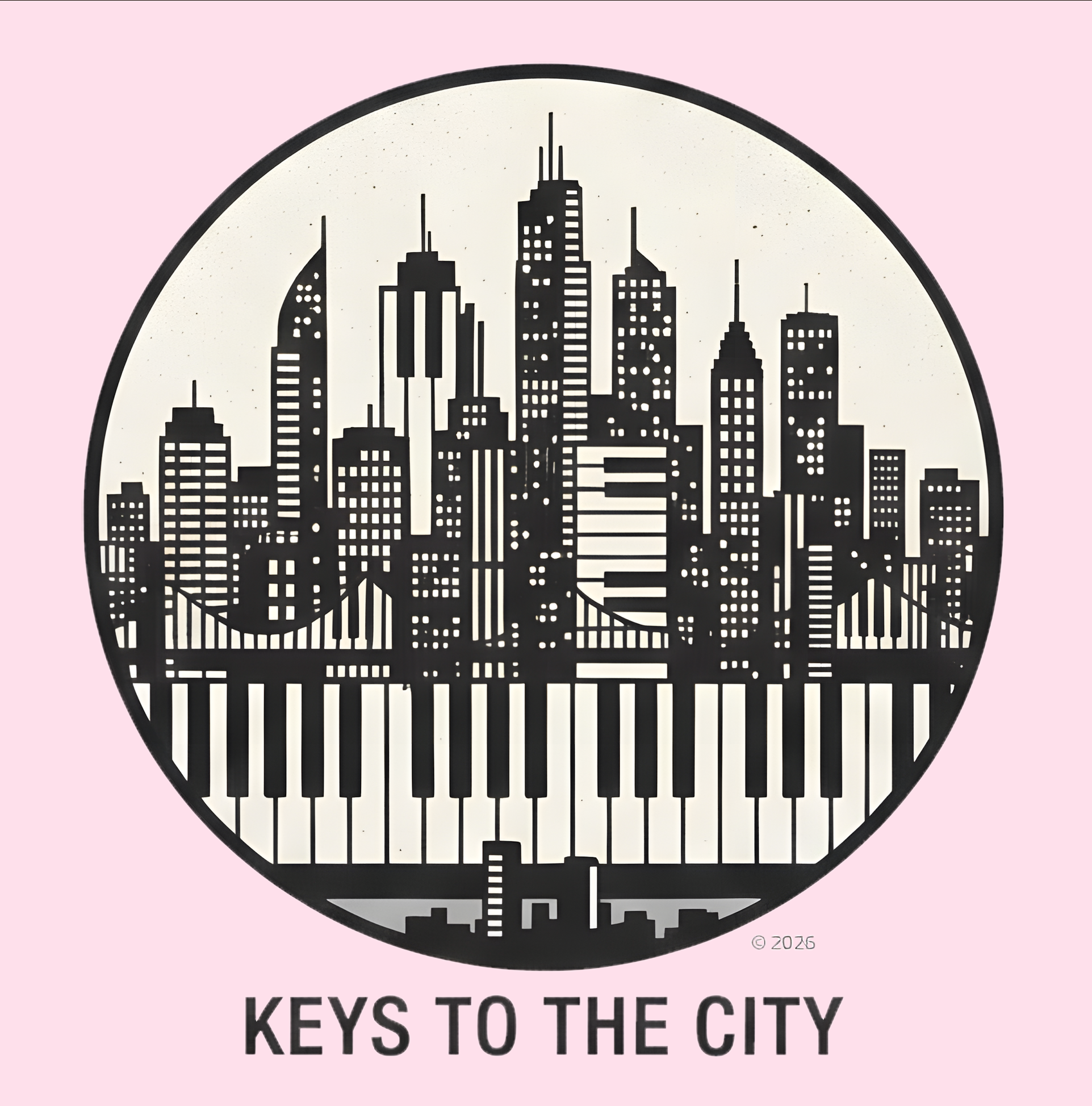 "Keys to the City" Piano Tee — City Skyline Piano Graphic T‑Shirt product thumbnail image "Keys to the City" Piano Tee — City Skyline Piano Graphic T‑Shirt product thumbnail image