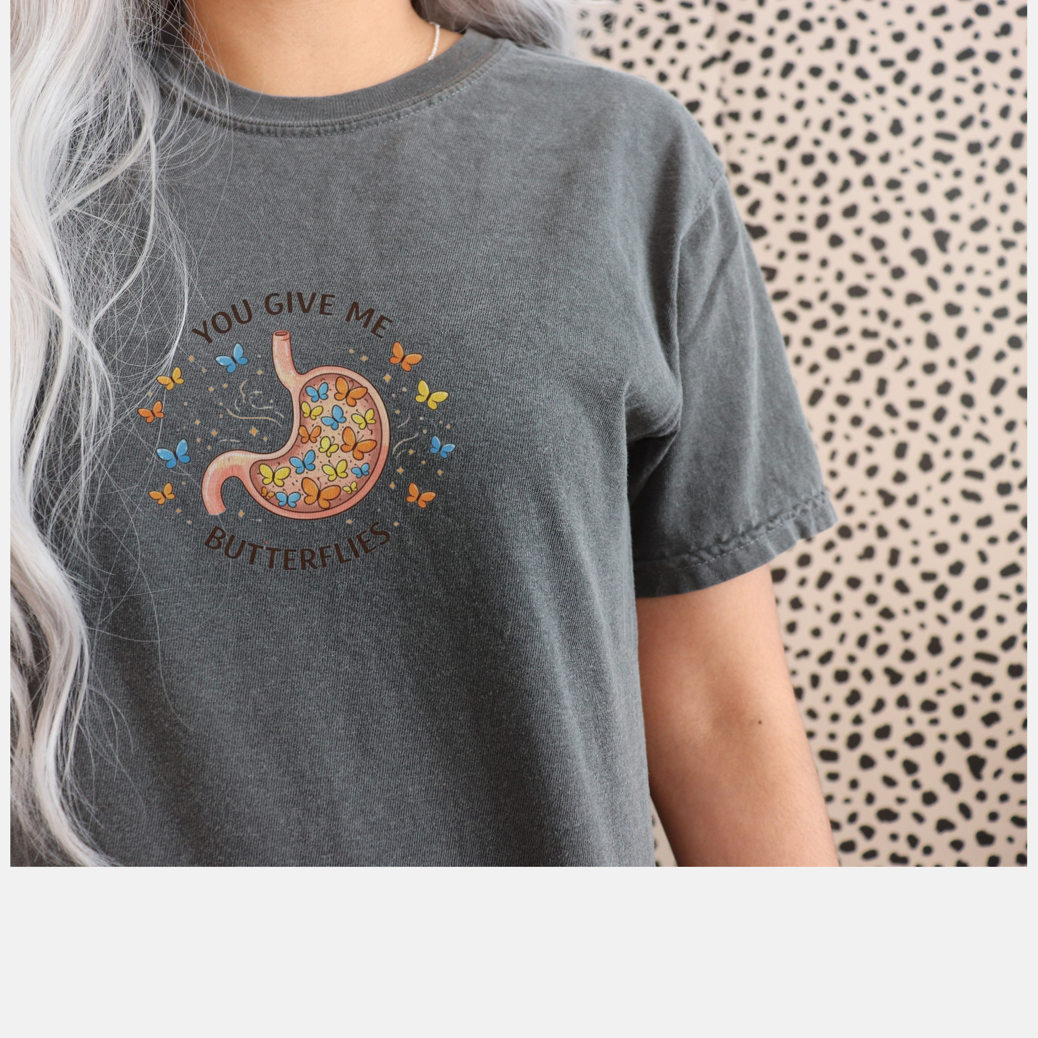 Surgeon Valentine's Tee — "You Give Me Butterflies" (Stomach Butterfly Graphic) product thumbnail image