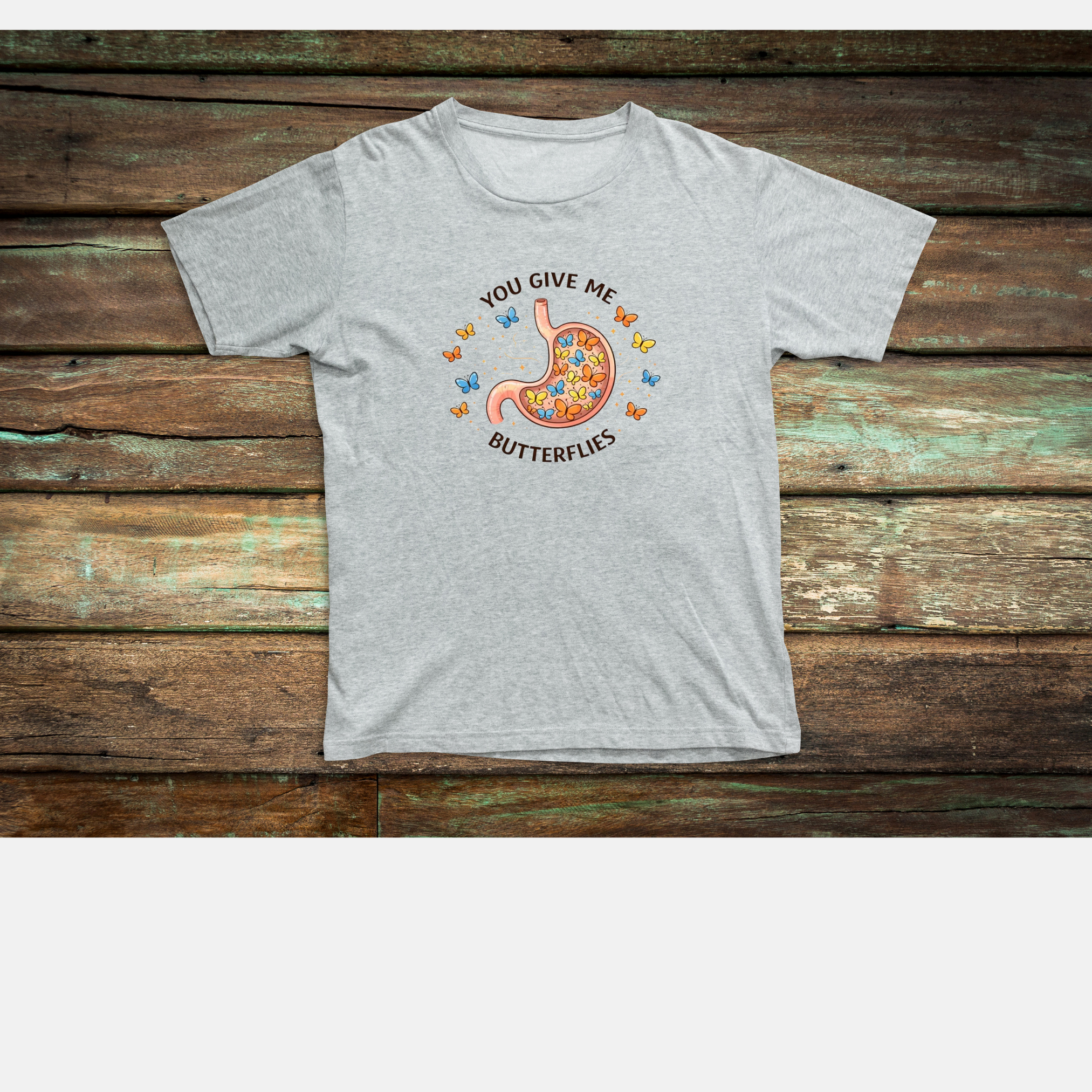 Surgeon Valentine's Tee — "You Give Me Butterflies" (Stomach Butterfly Graphic) product thumbnail image
