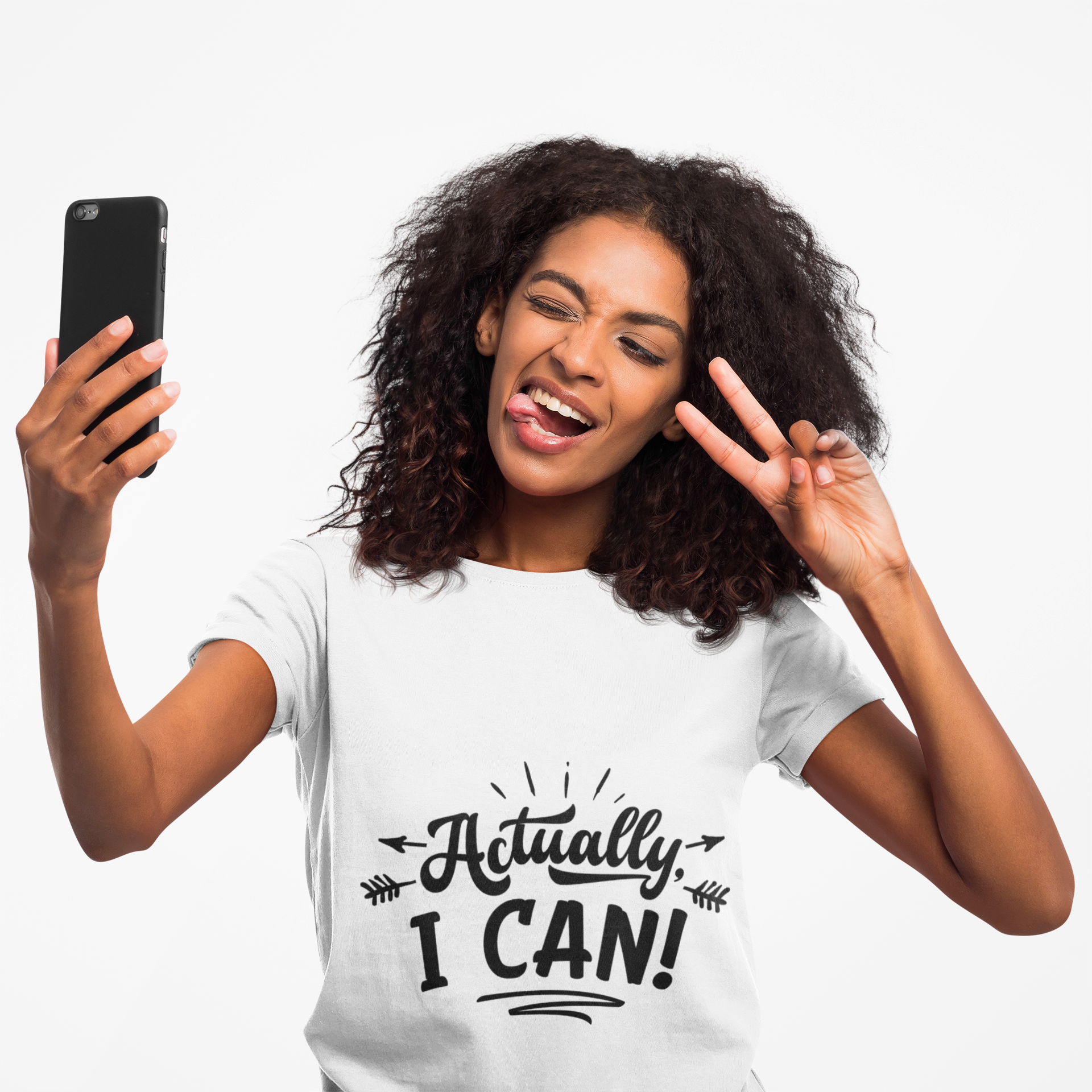 Actually I CAN! Women’s Tee — 'And I Will' Motivational Inspirational Shirt product thumbnail image Actually I CAN! Women’s Tee — 'And I Will' Motivational Inspirational Shirt product thumbnail image