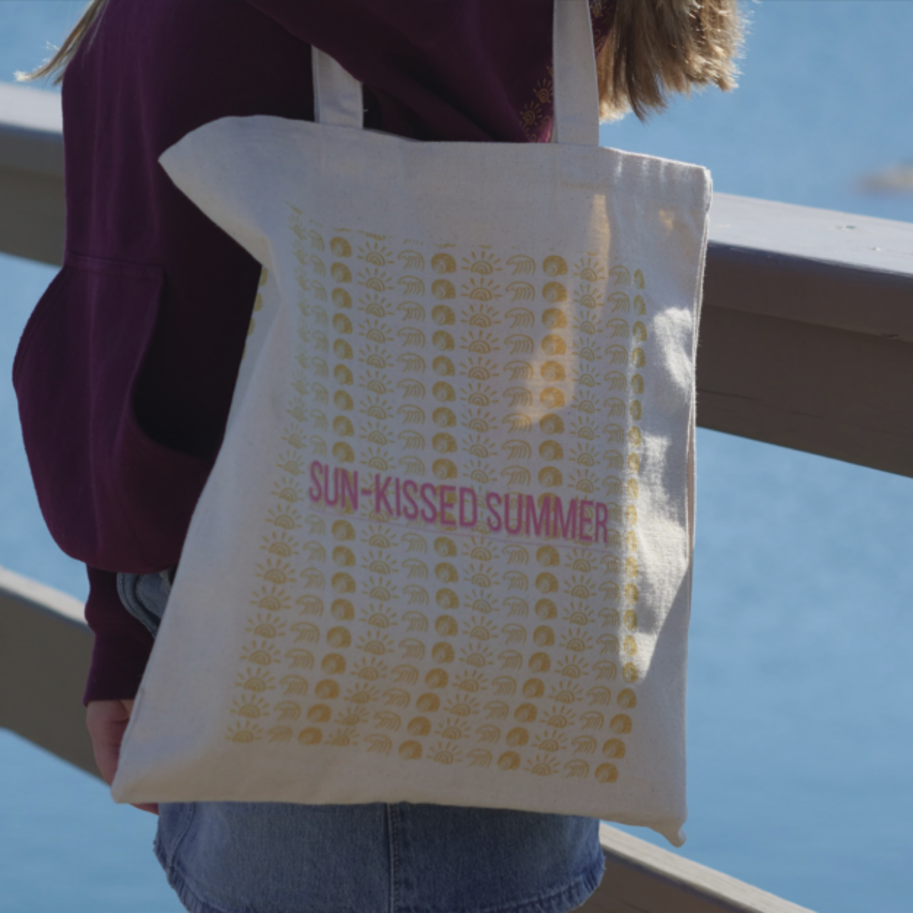 Sun-Kissed Summer Canvas Tote — Lightweight Beach &amp; Market Bag product thumbnail image