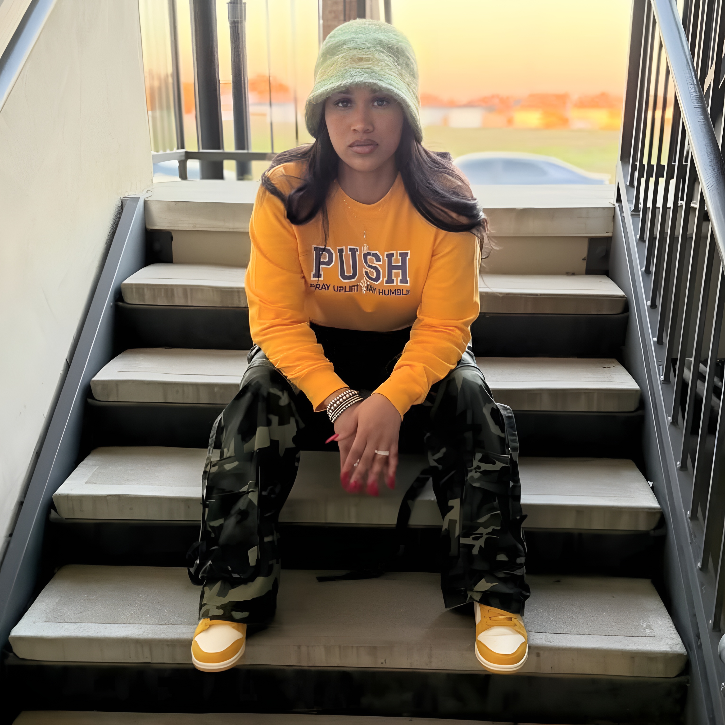 Unisex "PUSH" LA Edition Gold Sweatshirt product thumbnail image