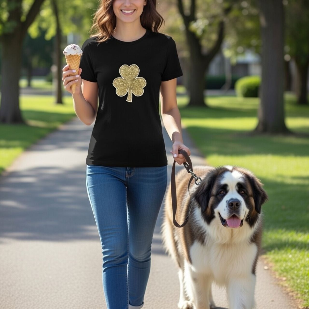 Golden Shamrock Tee for Women – Slim-Fit St. Patrick’s Day Graphic T-Shirt | Casual Everyday Tee product thumbnail image Golden Shamrock Tee for Women – Slim-Fit St. Patrick’s Day Graphic T-Shirt | Casual Everyday Tee product thumbnail image