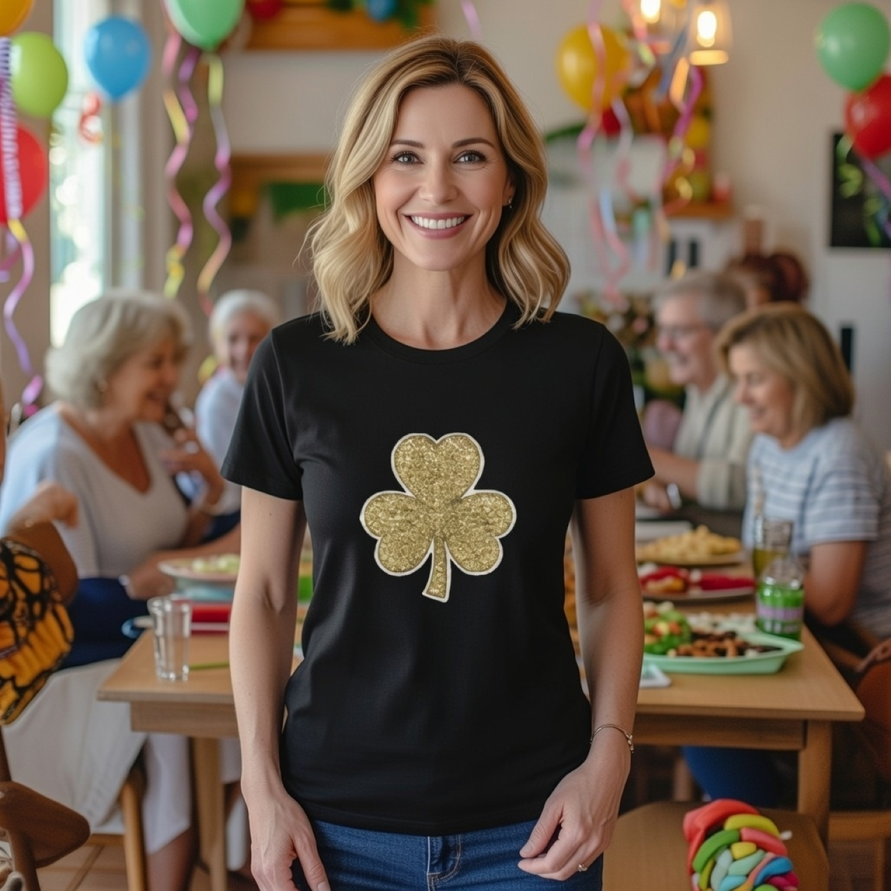 Golden Shamrock Tee for Women – Slim-Fit St. Patrick’s Day Graphic T-Shirt | Casual Everyday Tee product thumbnail image Golden Shamrock Tee for Women – Slim-Fit St. Patrick’s Day Graphic T-Shirt | Casual Everyday Tee product thumbnail image
