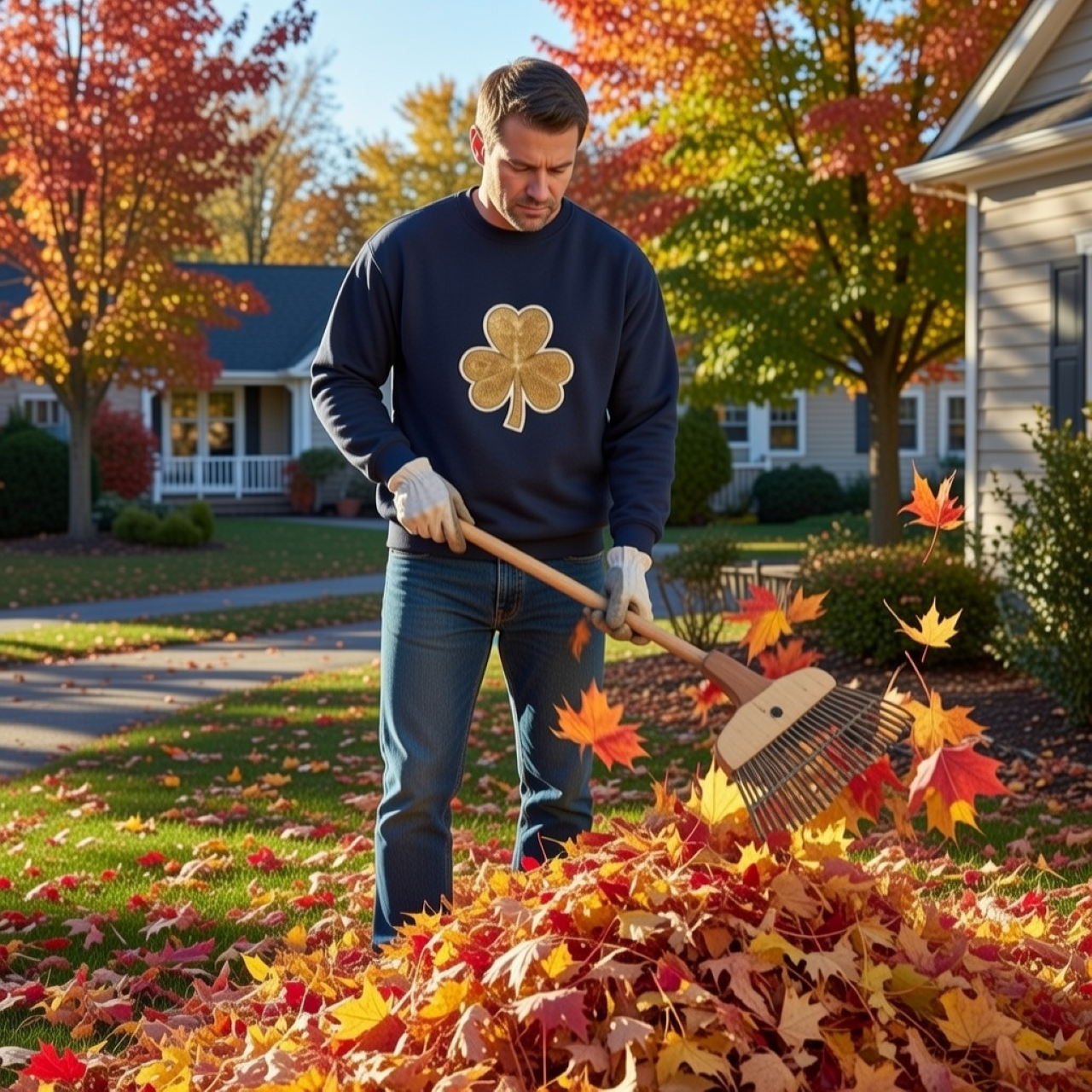 Golden Clover Sweatshirt – Relaxed Garment-Dyed Crewneck | Subtle St. Patrick’s Day Graphic Pullover