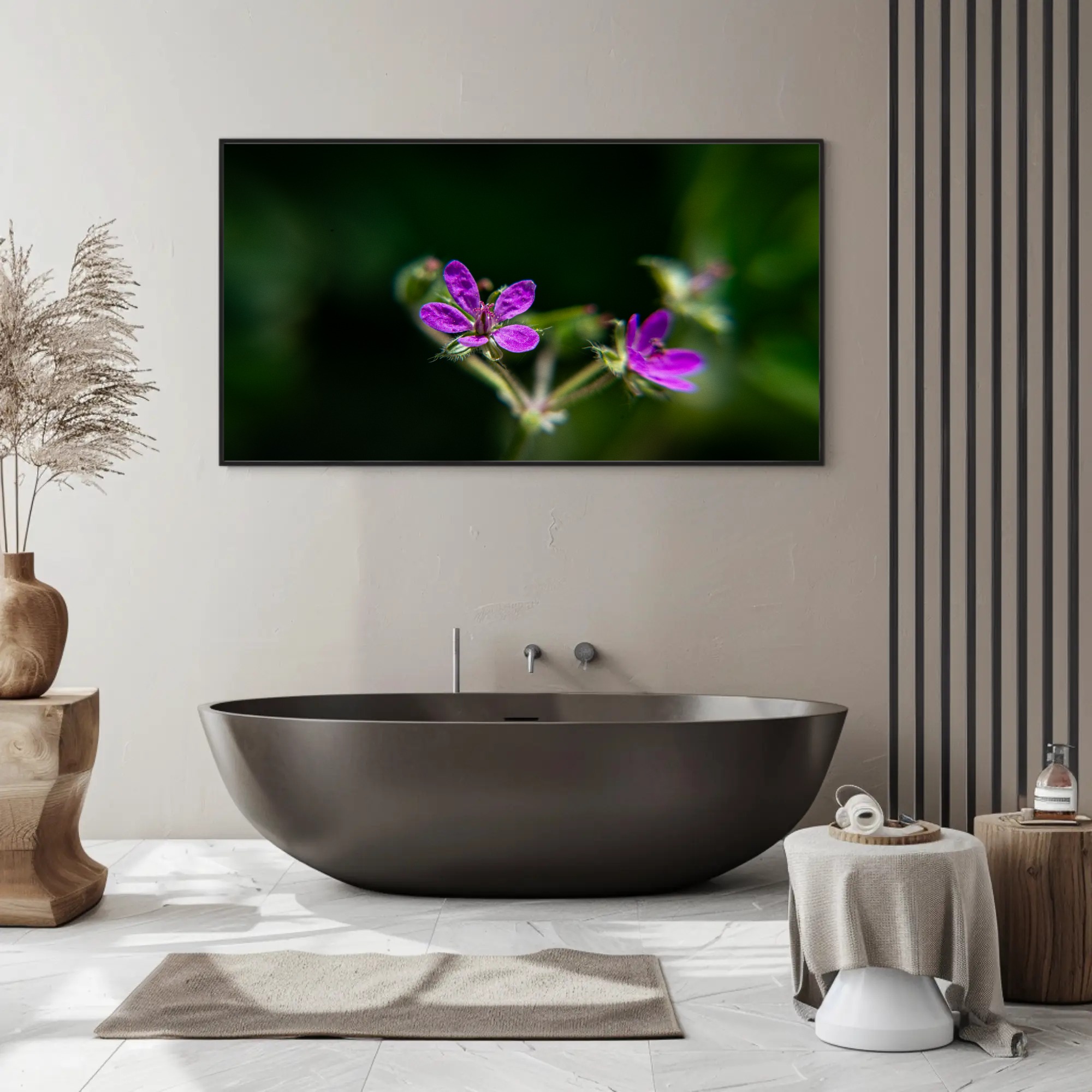 Purple Wildflower Macro Art Print | Mounted Giclée Decor product thumbnail image Purple Wildflower Macro Art Print | Mounted Giclée Decor product thumbnail image