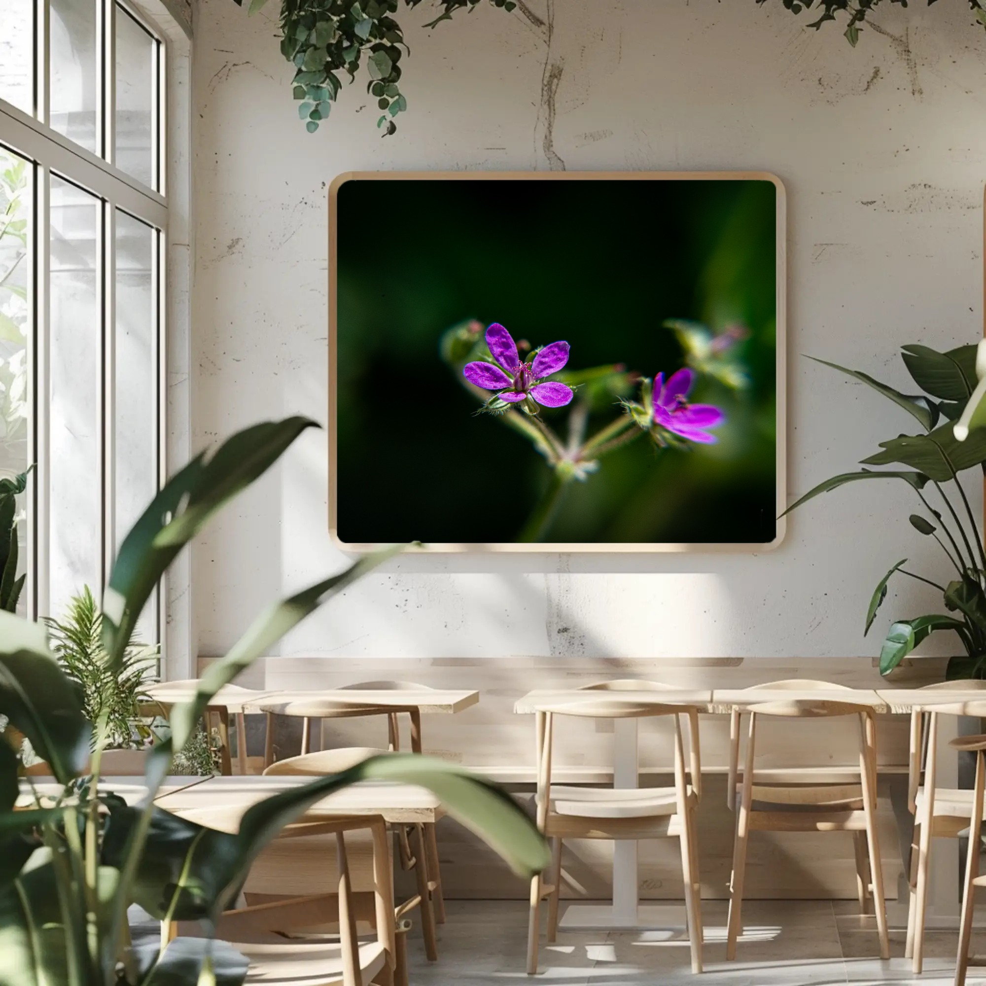Purple Wildflower Macro Art Print | Mounted Giclée Decor product thumbnail image Purple Wildflower Macro Art Print | Mounted Giclée Decor product thumbnail image