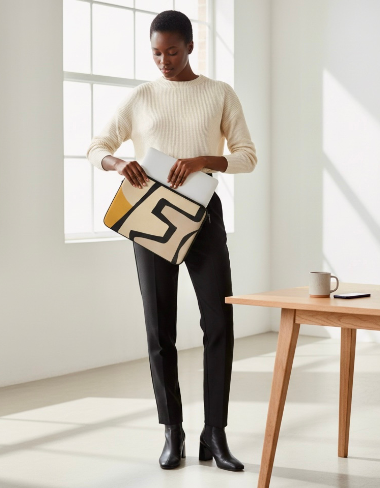 Unique portable  Laptop Sleeve – Modern Minimalist Geometric Design product thumbnail image