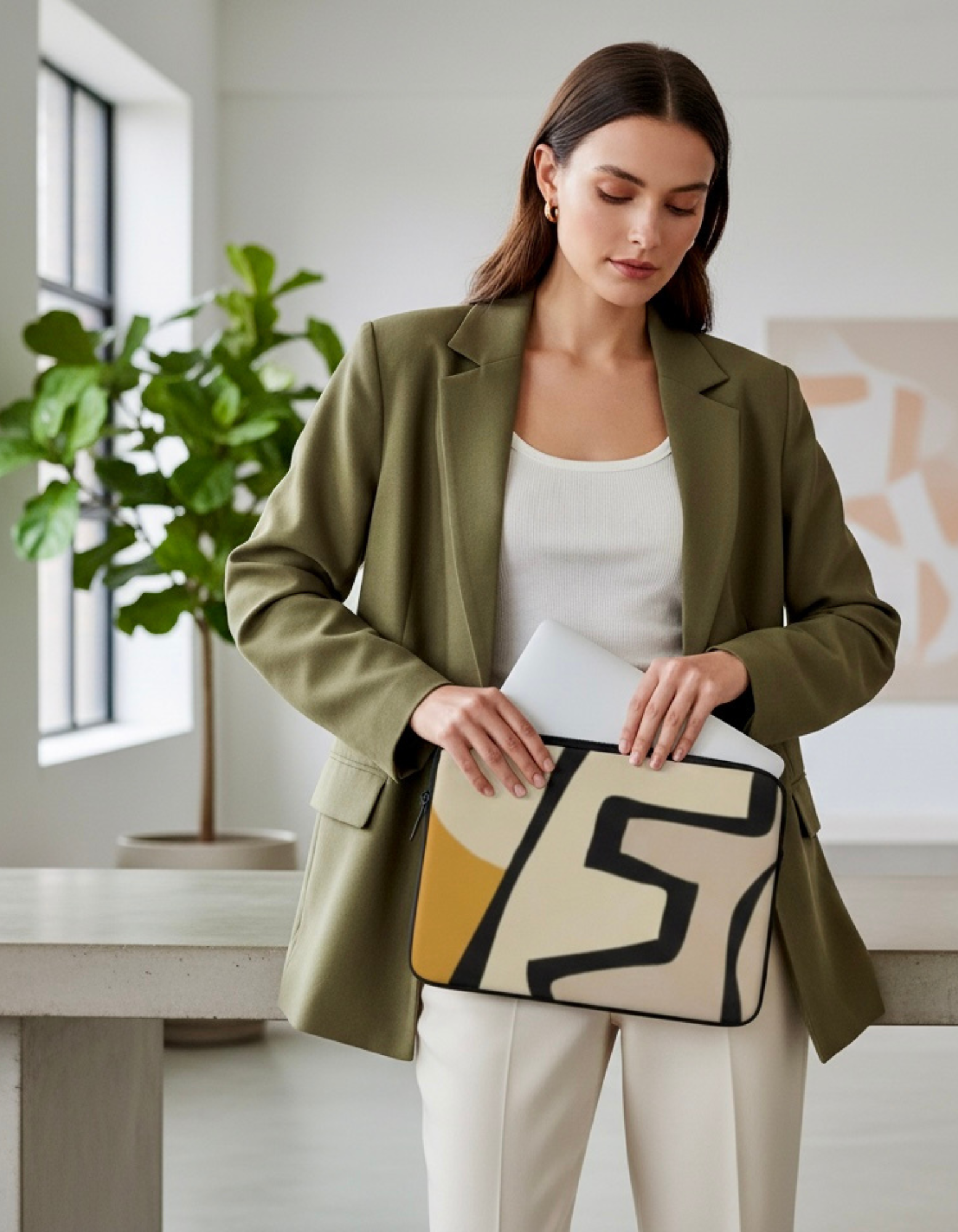 Unique portable  Laptop Sleeve – Modern Minimalist Geometric Design product thumbnail image