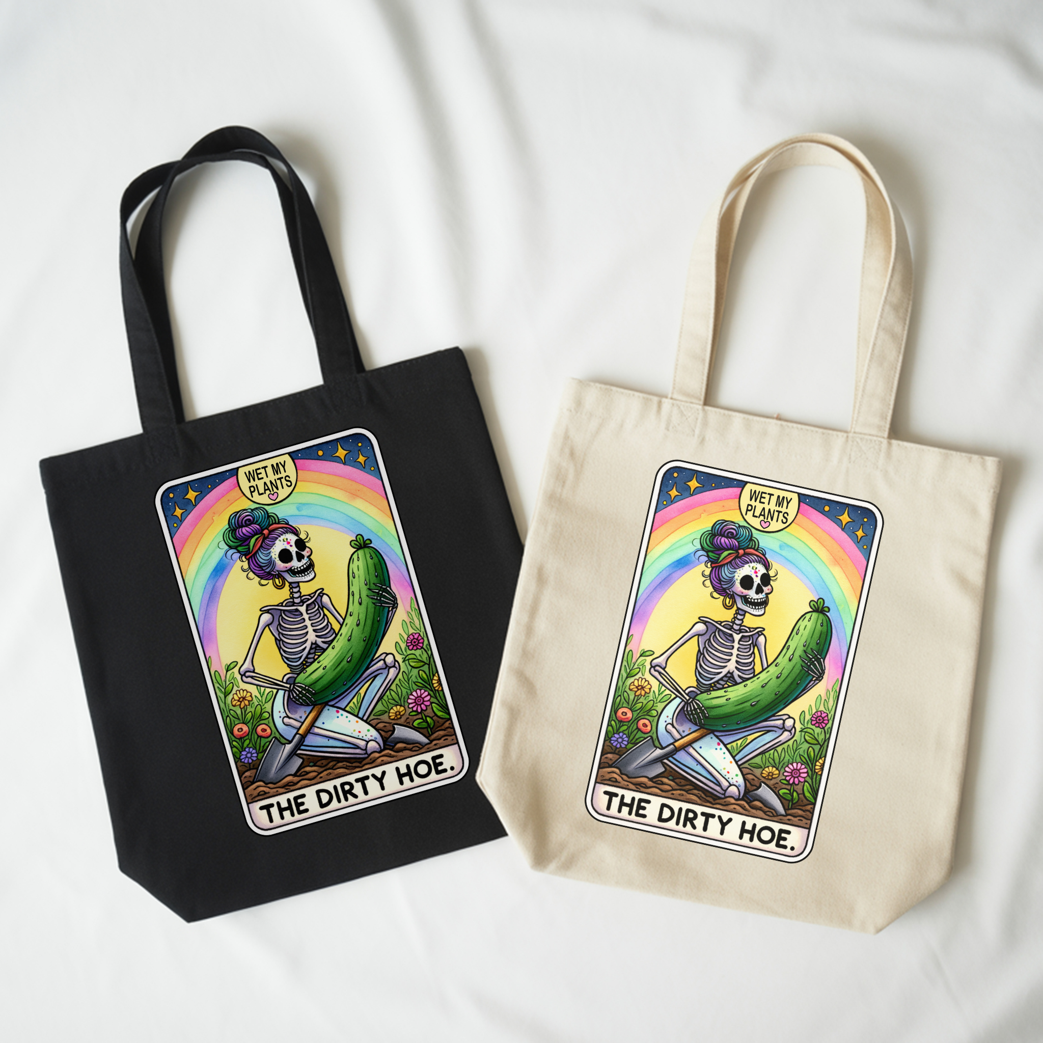 The Dirty Hoe Tote Bag – Sarcastic Skeleton Gardening Canvas Tote, Dark Humor Floral Carryall for Chaos Lovers product thumbnail image