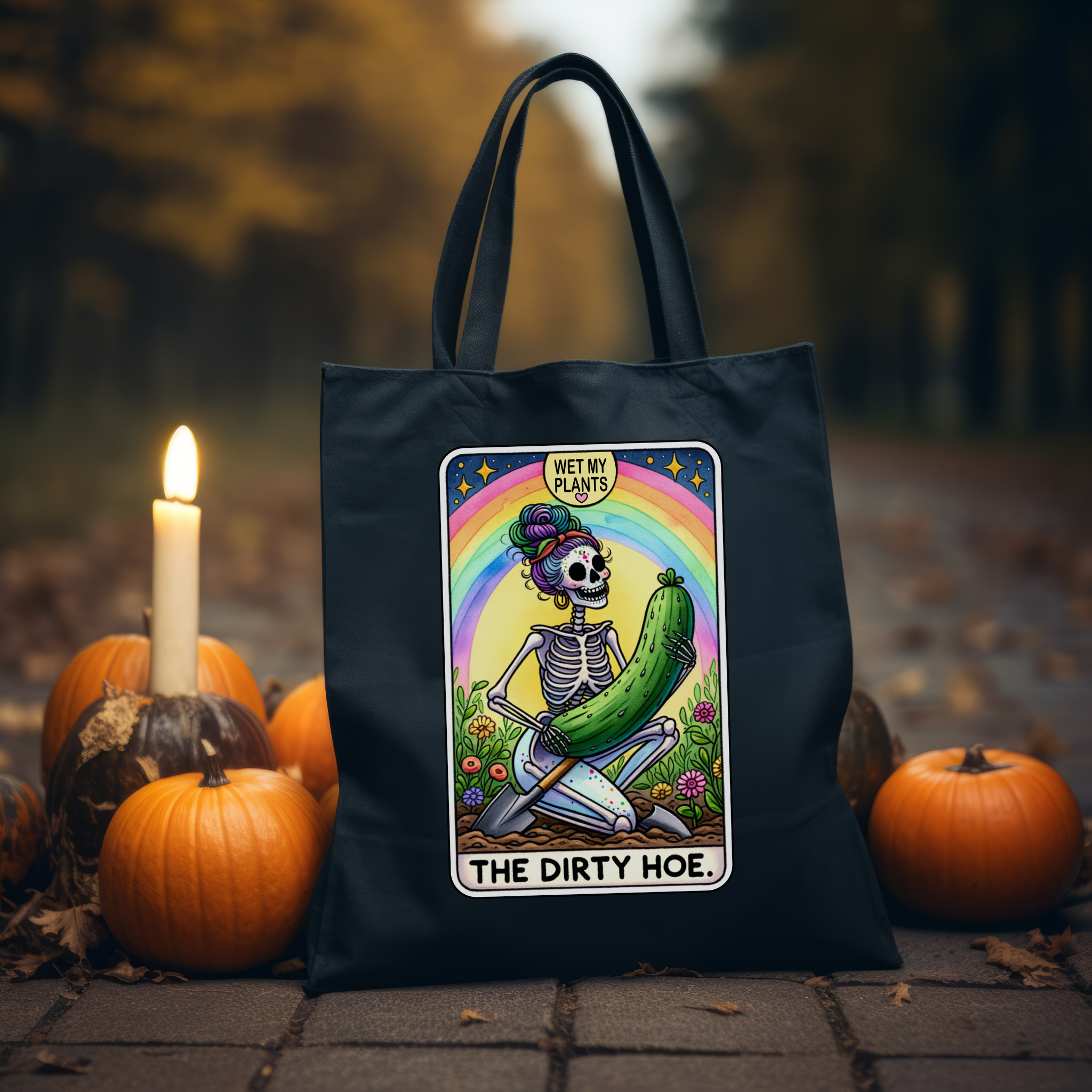 The Dirty Hoe Tote Bag – Sarcastic Skeleton Gardening Canvas Tote, Dark Humor Floral Carryall for Chaos Lovers product thumbnail image The Dirty Hoe Tote Bag – Sarcastic Skeleton Gardening Canvas Tote, Dark Humor Floral Carryall for Chaos Lovers product thumbnail image