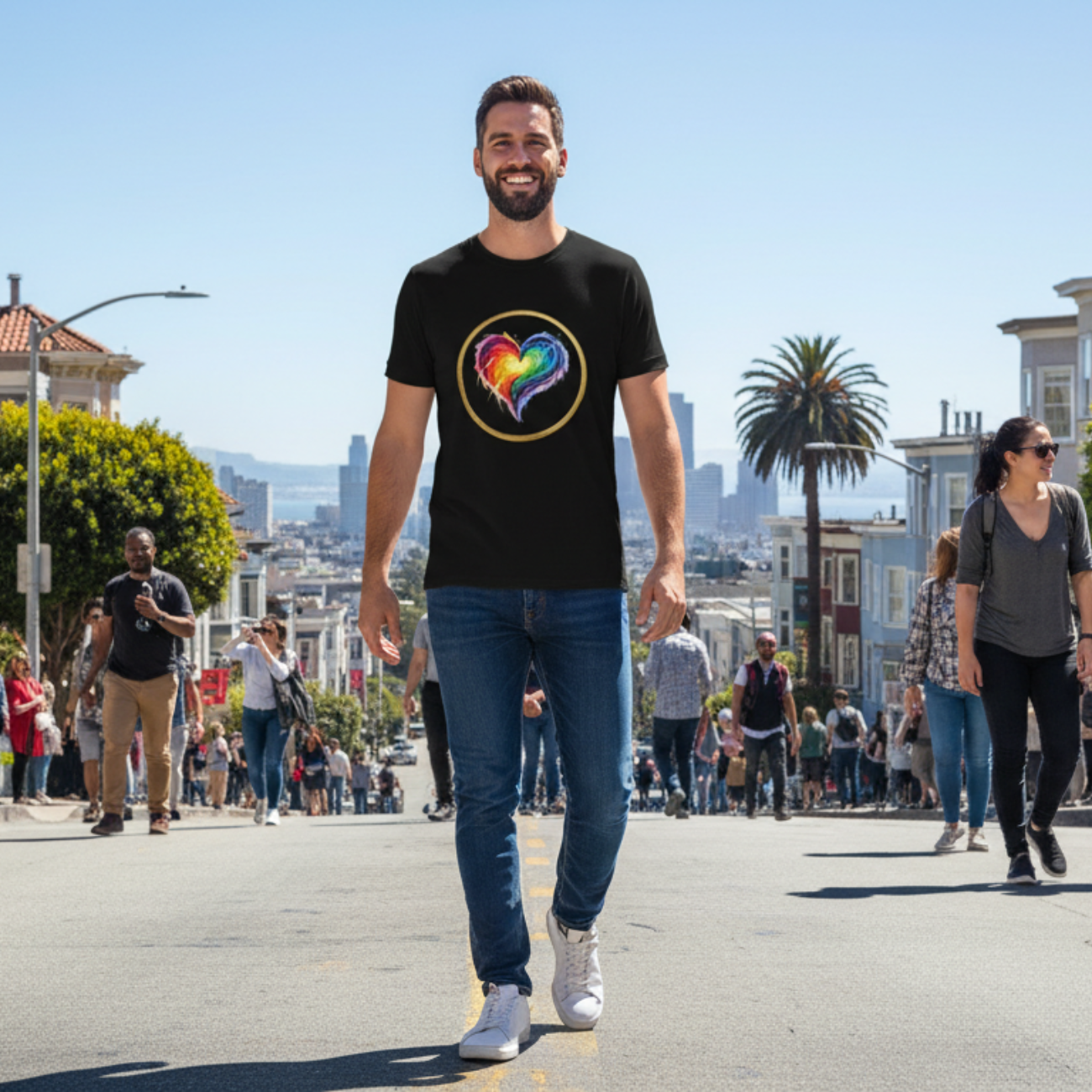 UK/EU Deliveries - Rainbow Heart T-Shirt