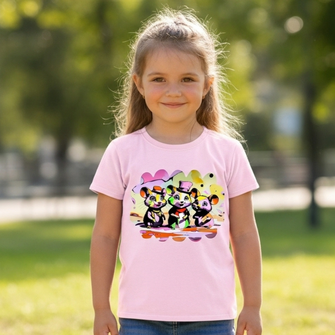 Kids Cute Mice Trio T‑Shirt — Cute Cartoon Penguins Graphic Tee for Children product thumbnail image Kids Cute Mice Trio T‑Shirt — Cute Cartoon Penguins Graphic Tee for Children product thumbnail image