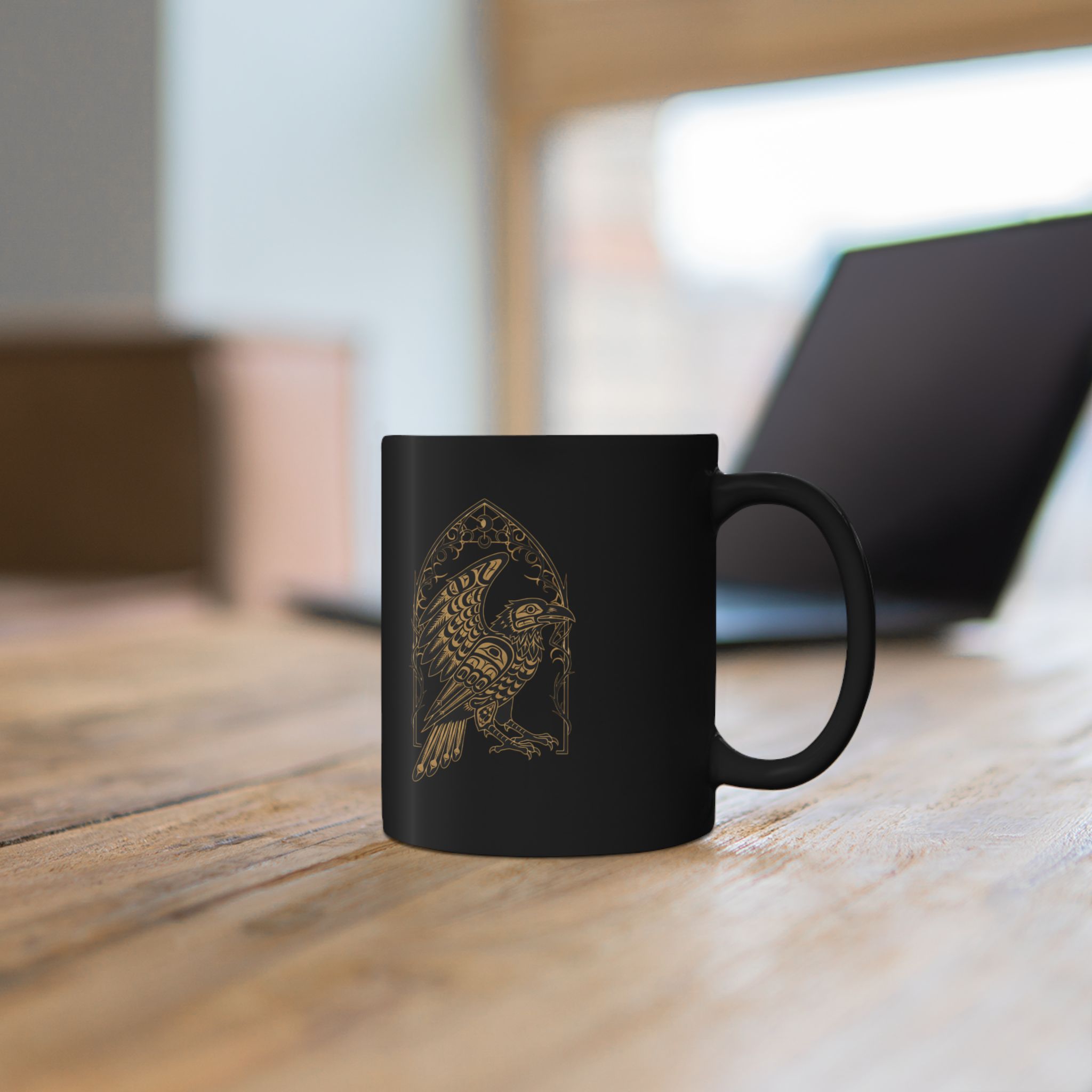 Viking Raven Ceramic Mug — Norse Mythology 11oz &amp; 15oz product thumbnail image