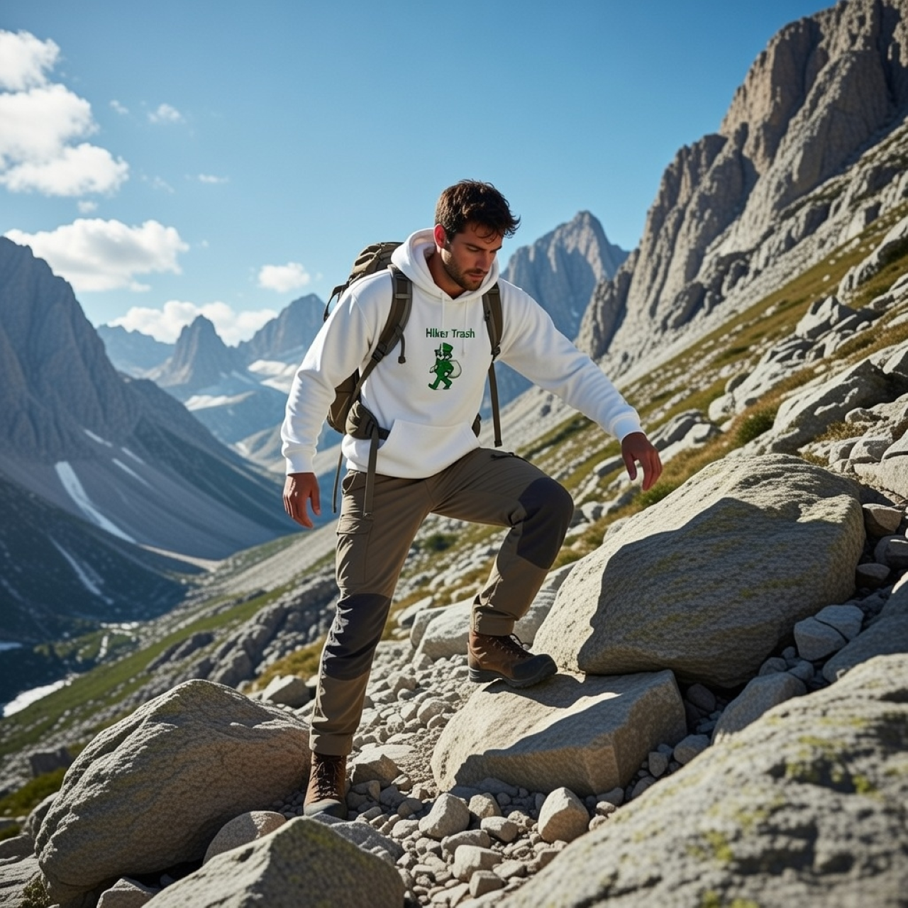 Hiker Trash Hoodie – Heavyweight Garment-Dyed Pullover for Hiking &amp; Outdoor Adventure product thumbnail image