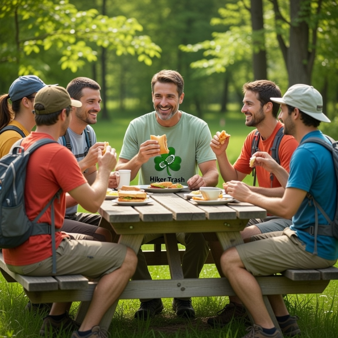 Hiker Trash Tee – Garment-Dyed Clover Graphic T-Shirt for Hiking &amp; Outdoor Lifestyle product thumbnail image