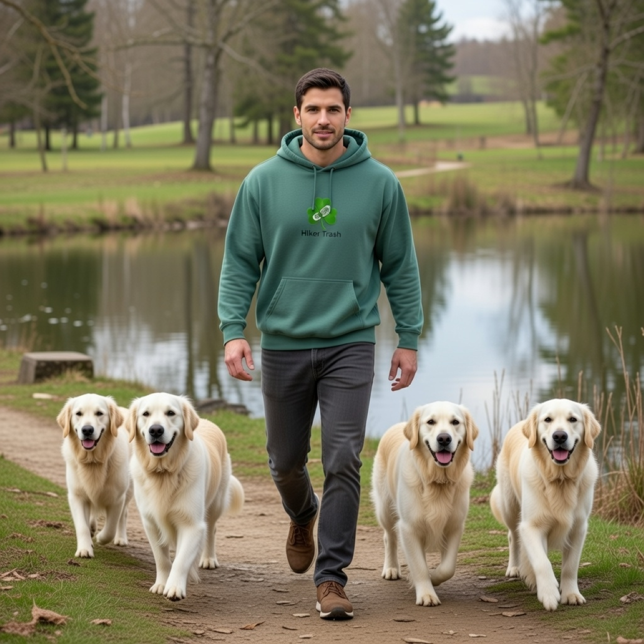 Hiker Trash Clover Hoodie – Heavyweight Garment-Dyed Pullover for Hiking &amp; Outdoor Lifestyle
