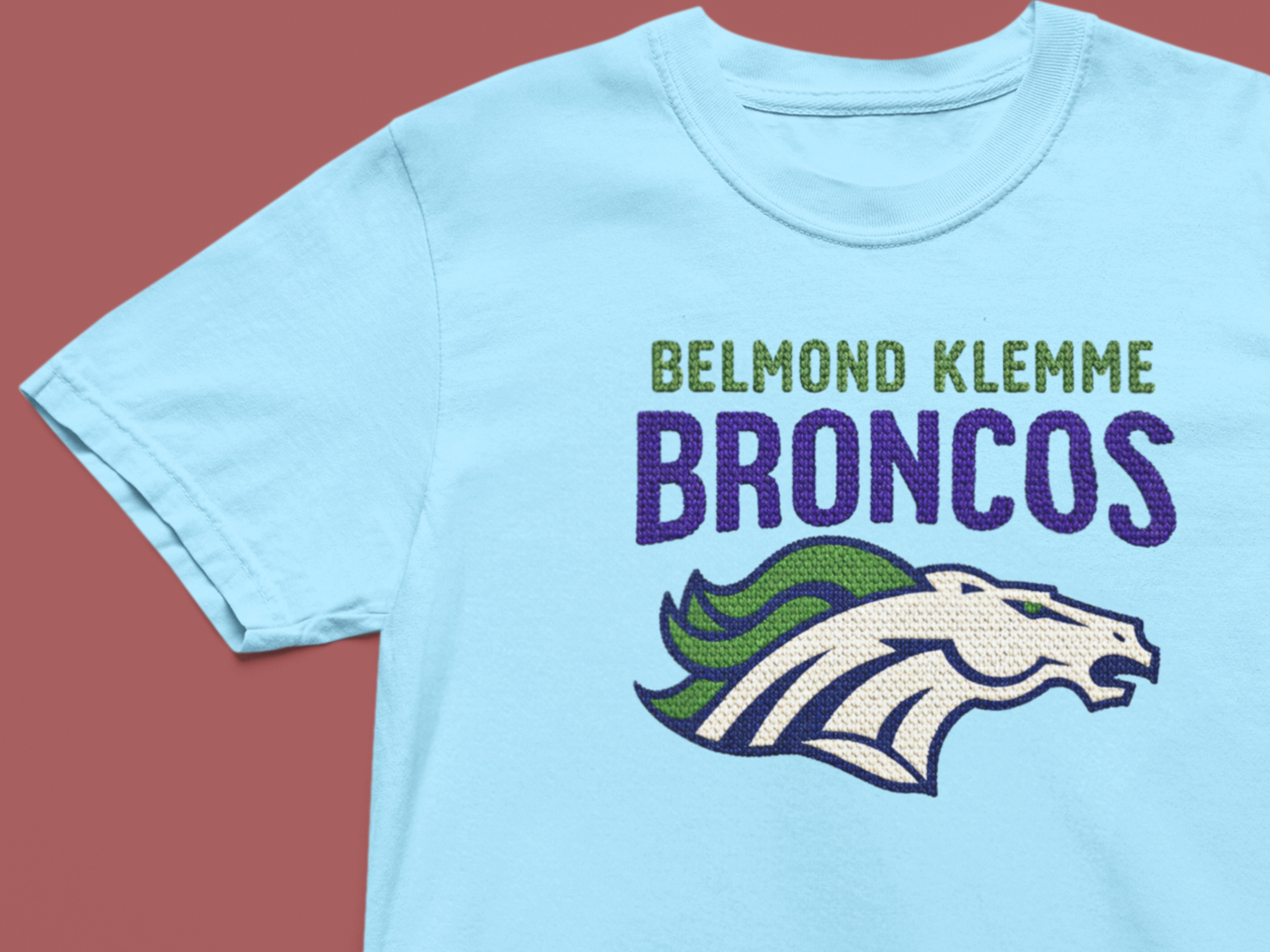 School Spirit Collection - BK Broncos T-Shirt  "popular knitted look design" product thumbnail image
