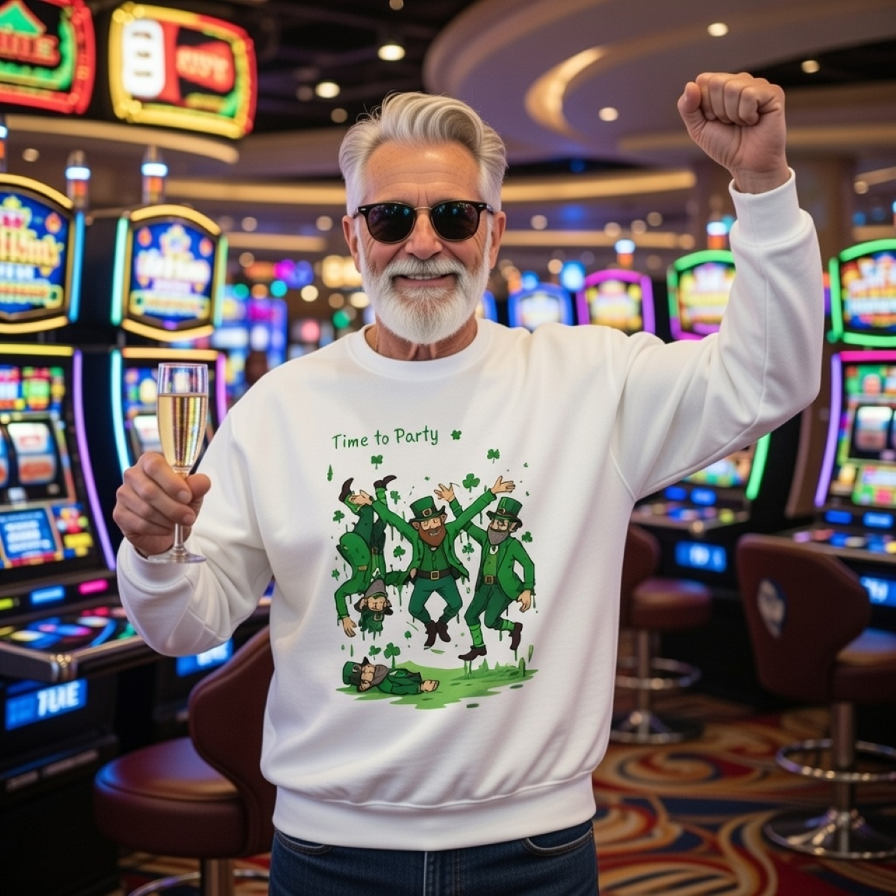 Leprechaun Time To Party Sweatshirt – St. Patrick’s Day Celebration Crewneck product thumbnail image