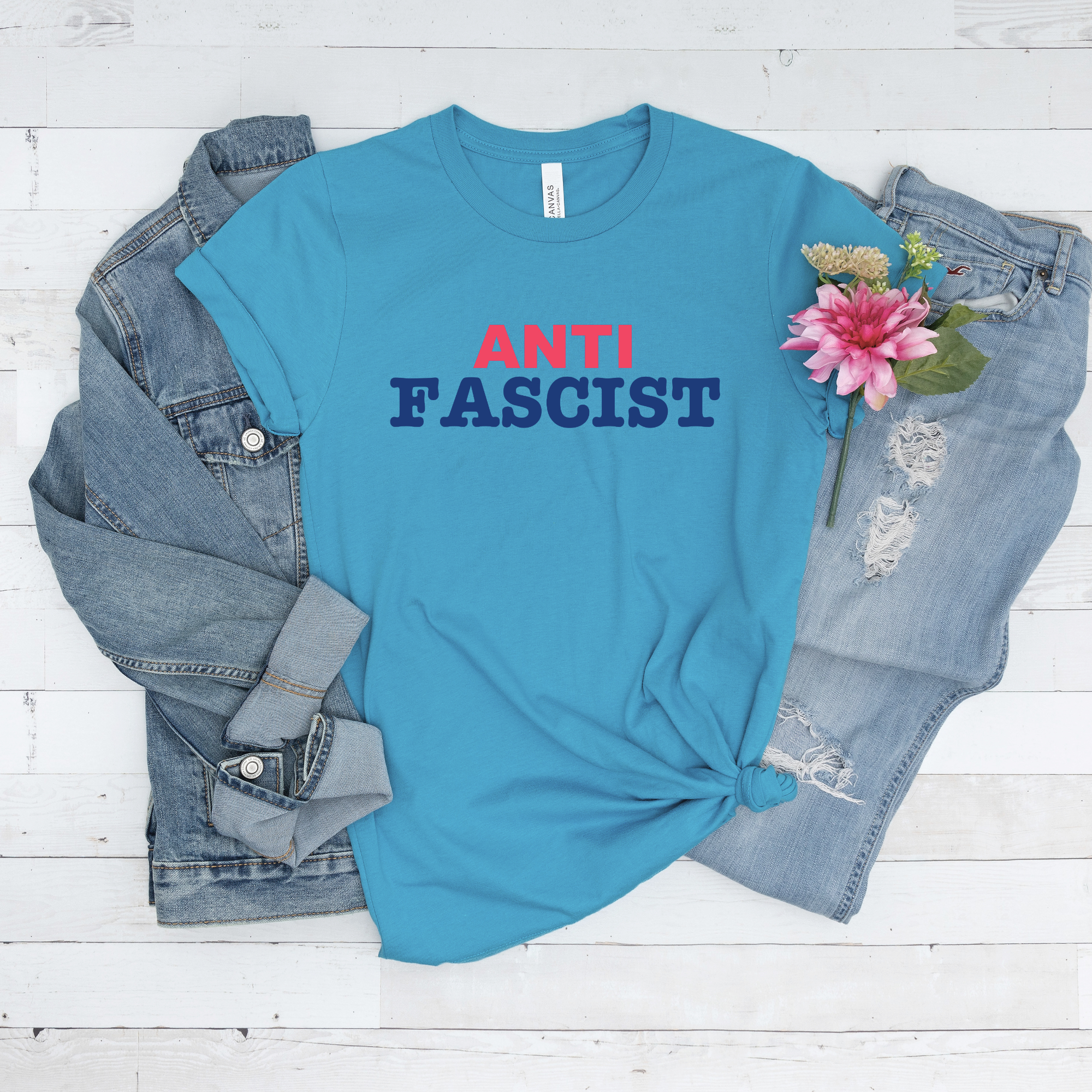 Anti-Fascist. It's the Constitution, Stupid. Resistance Gear, Activist T-shirt, Pro-Democracy Apparel, Unisex Tee product thumbnail image Anti-Fascist. It's the Constitution, Stupid. Resistance Gear, Activist T-shirt, Pro-Democracy Apparel, Unisex Tee product thumbnail image