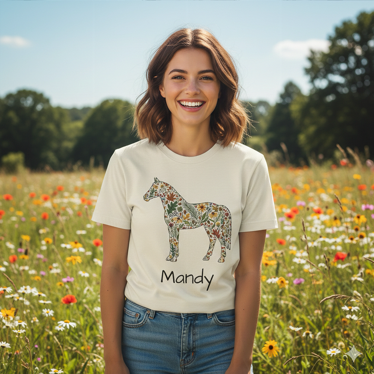 Horse Floral T-Shirt