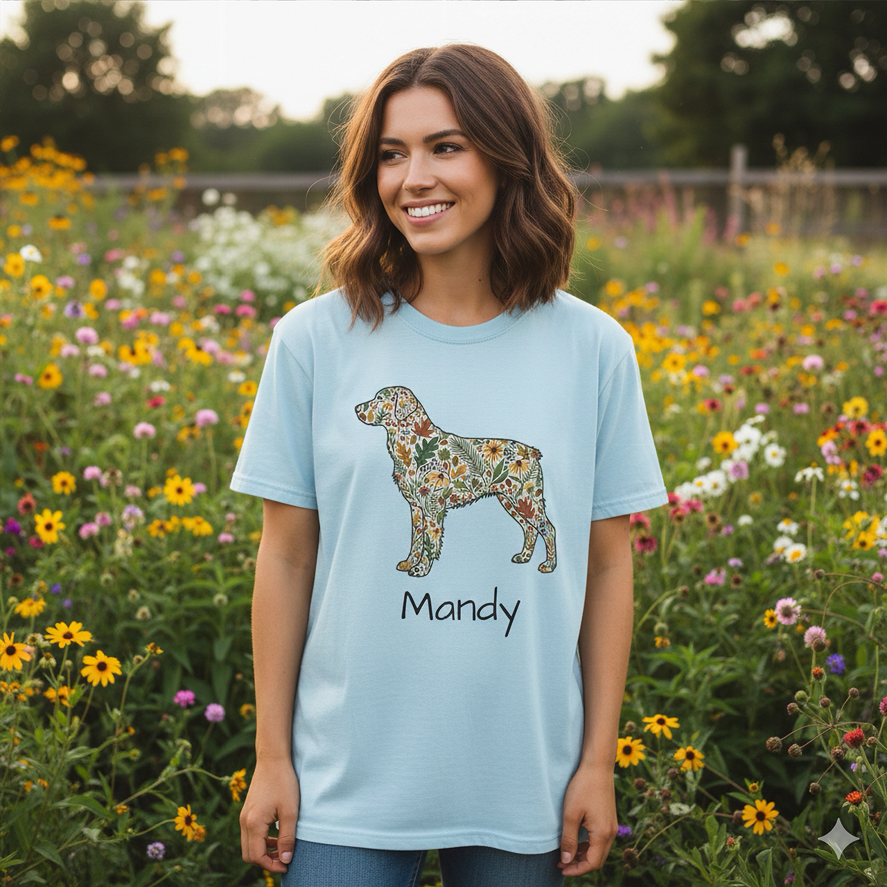 Dog Floral T-Shirt Dog Floral T-Shirt