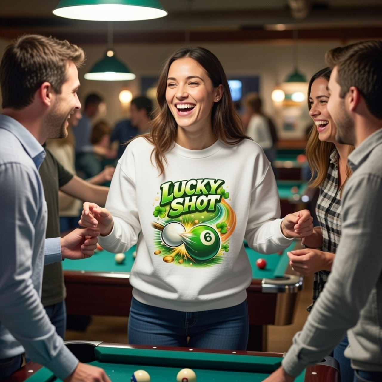 Lucky Shot Sweatshirt – Retro Billiards Crewneck product thumbnail image