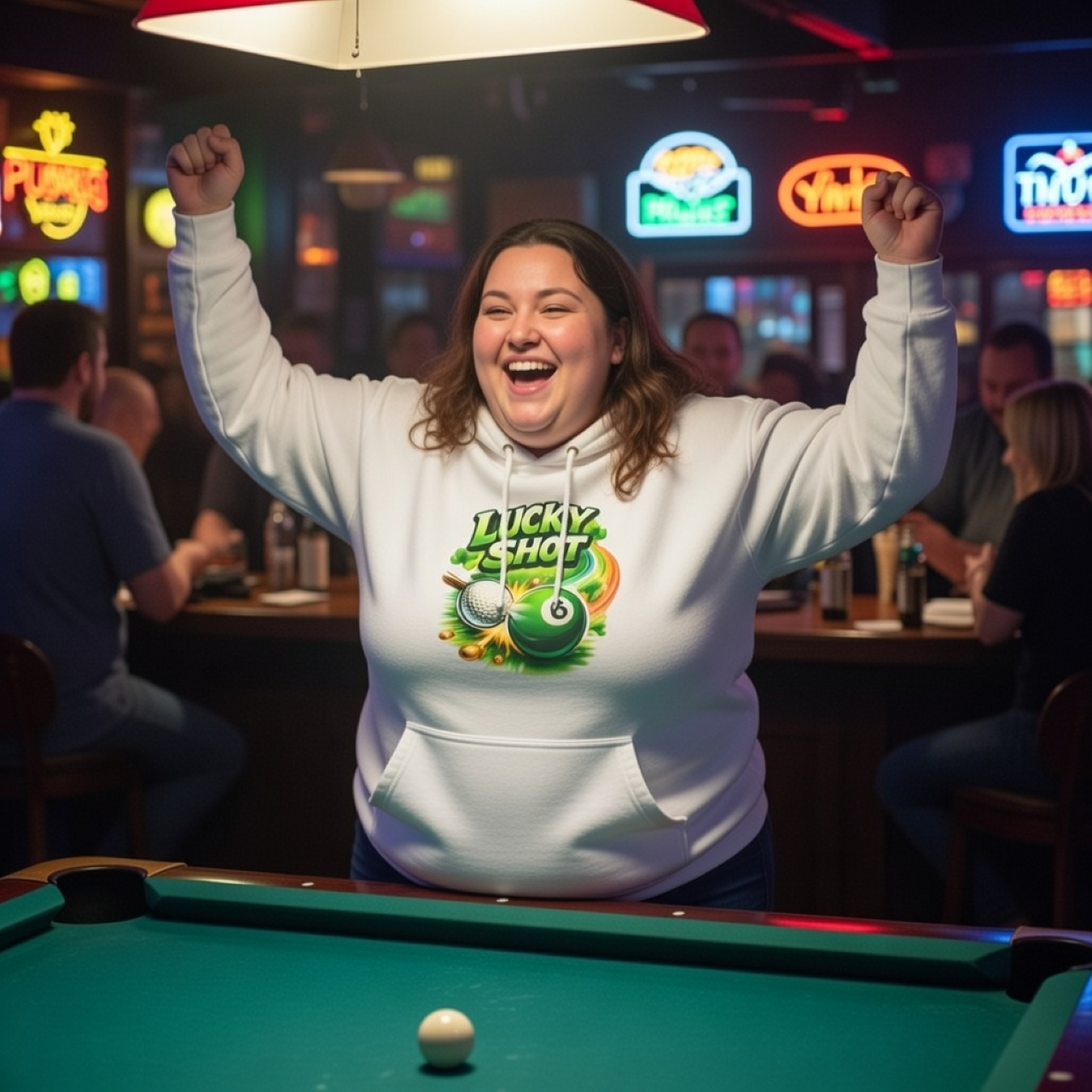 Lucky Shot Hoodie – Retro Pool Hall Hoodie product thumbnail image