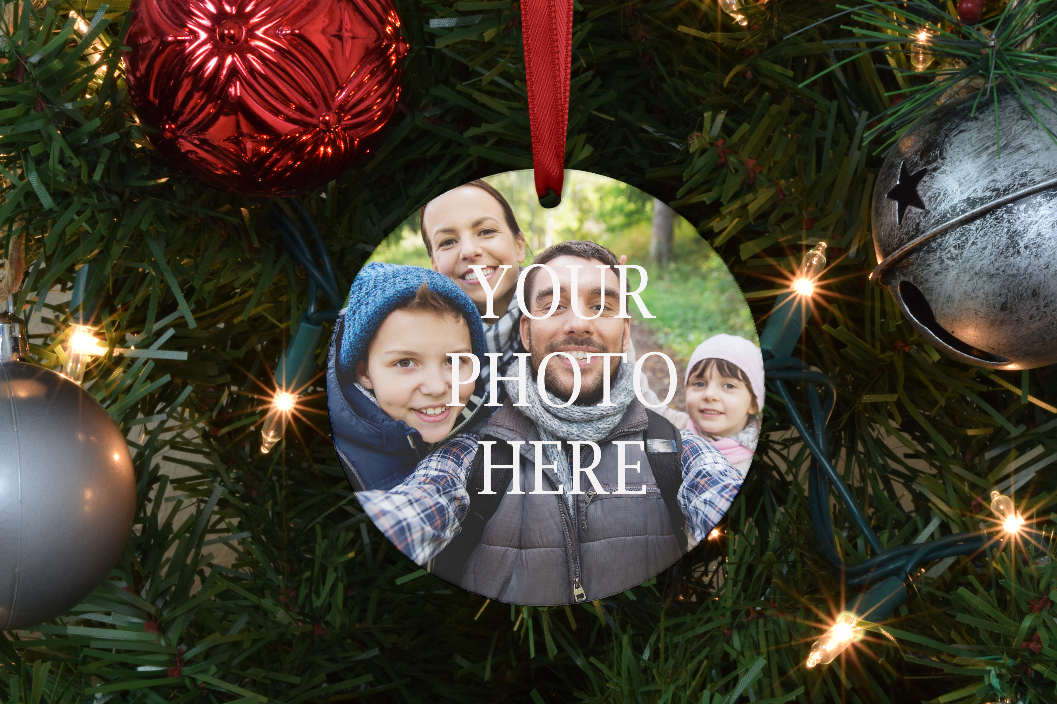 Personalized Photo Ceramic Ornament — Custom Family Holiday Keepsake