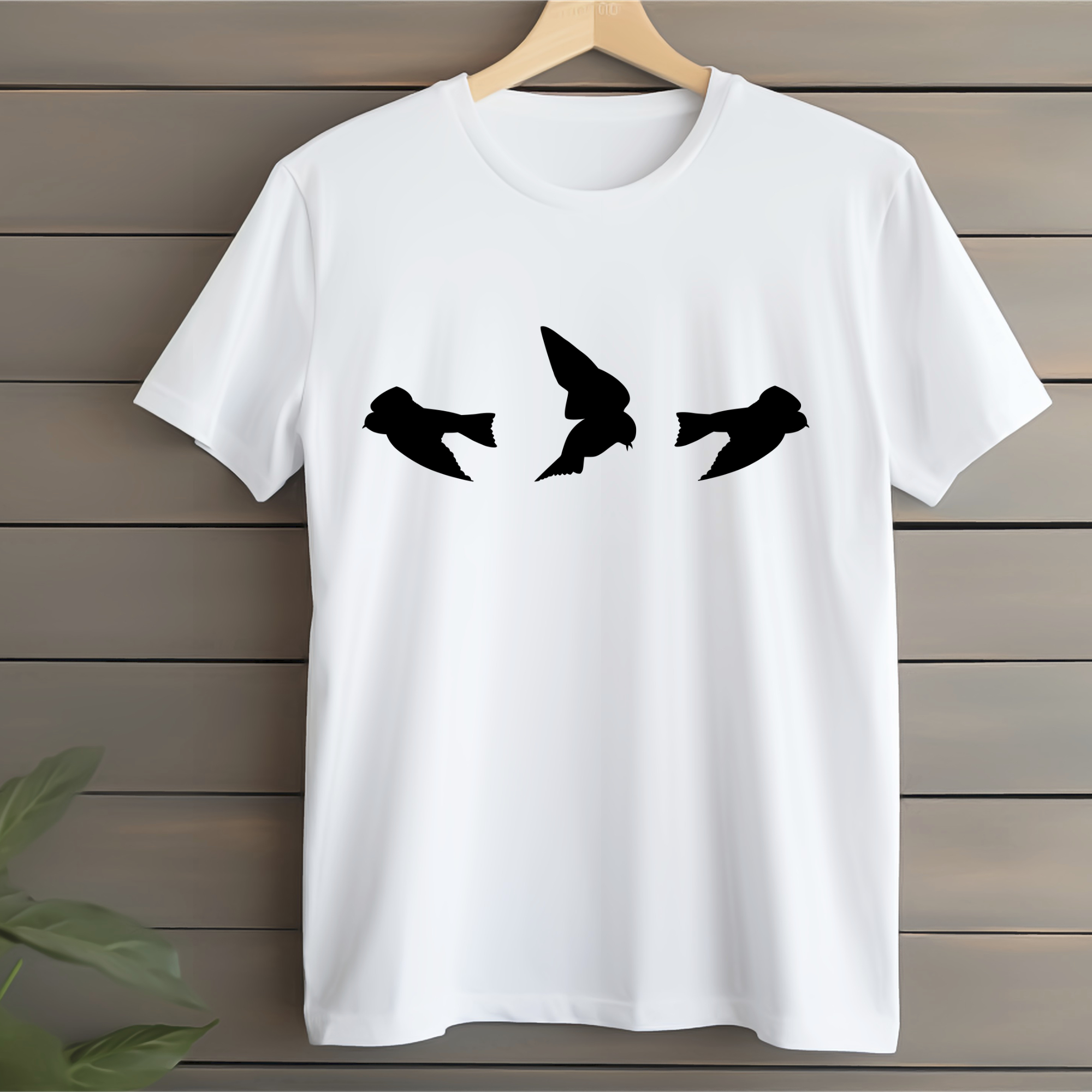 Tree Swallow Silhouettes T-shirt, Bird Silhouette Tee, Bird Lover Gift, Nature Lover Shirt, Nature-Inspired Apparel product thumbnail image