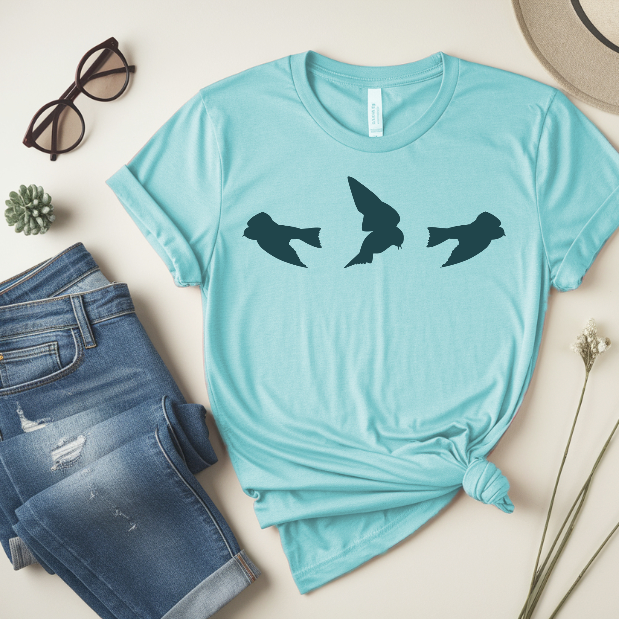 Tree Swallow Silhouettes T-shirt, Bird Silhouette Tee, Bird Lover Gift, Nature Lover Shirt, Nature-Inspired Apparel product thumbnail image Tree Swallow Silhouettes T-shirt, Bird Silhouette Tee, Bird Lover Gift, Nature Lover Shirt, Nature-Inspired Apparel product thumbnail image