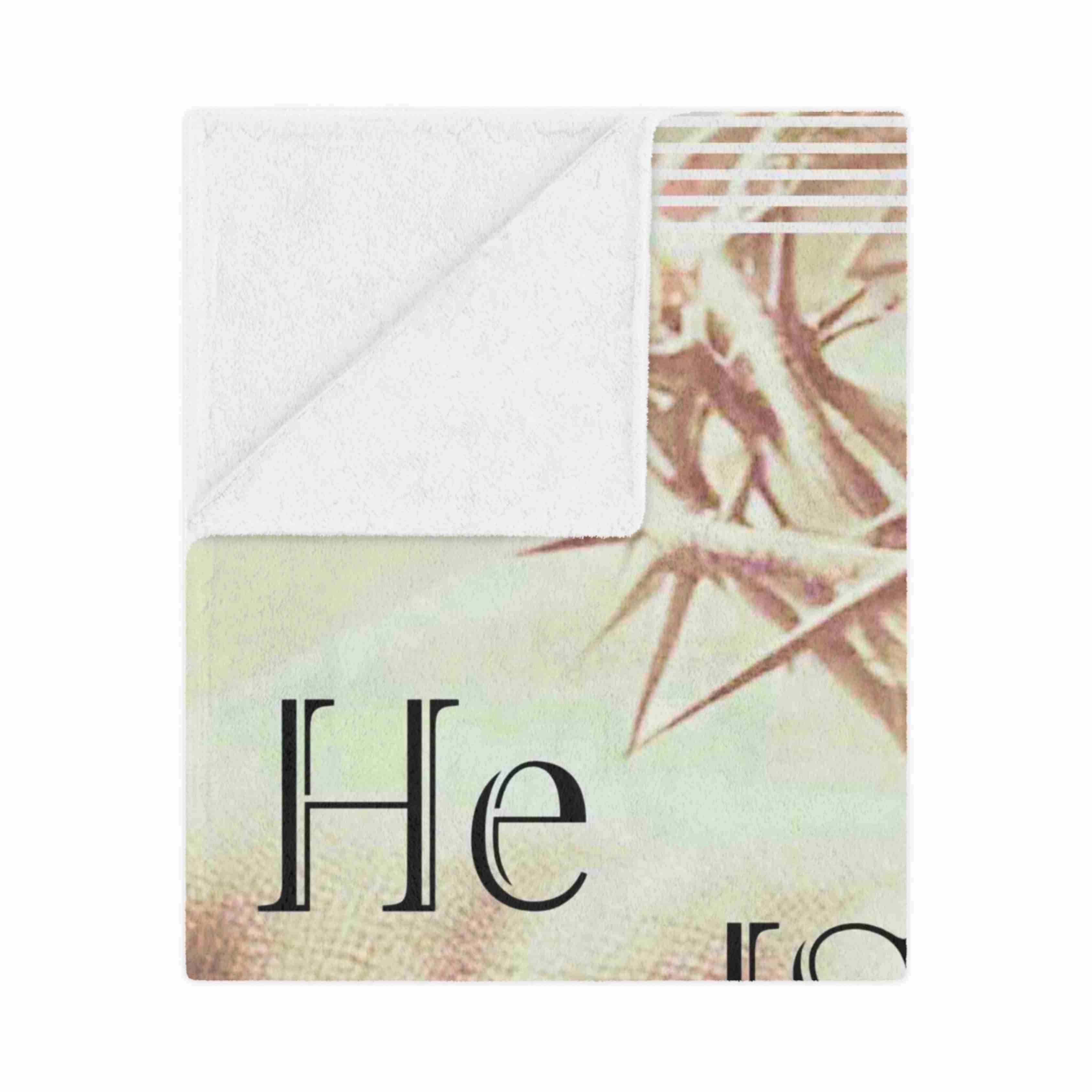 Minky Blanket "HE IS RISEN" Easter, Birthday, Baptism, or Just Because Gift product thumbnail image