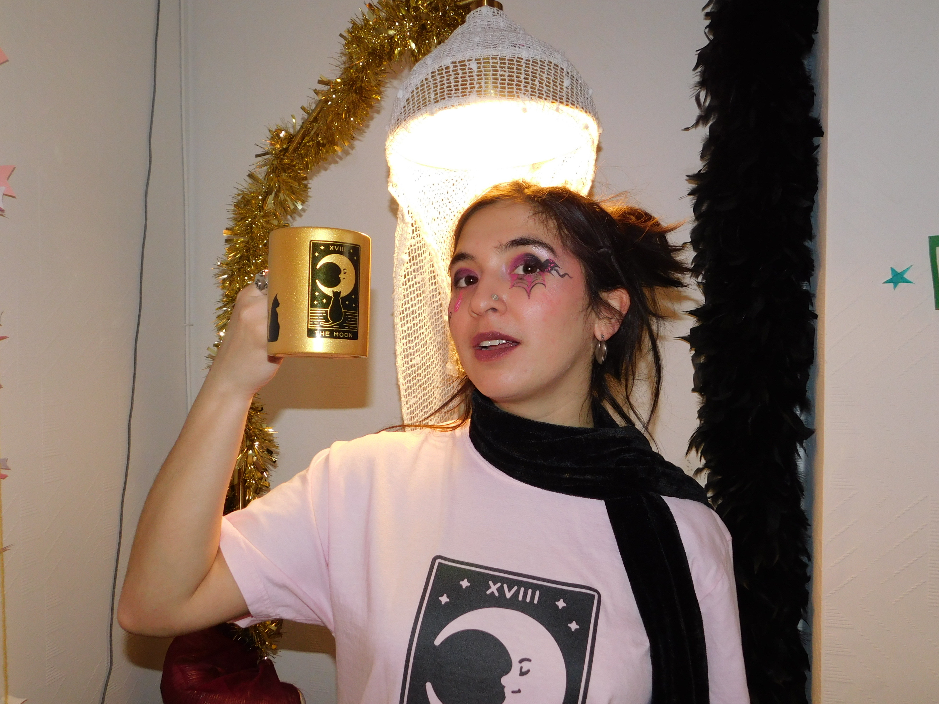 Moon Tarot Cat Metallic Mug - Gold Design product thumbnail image