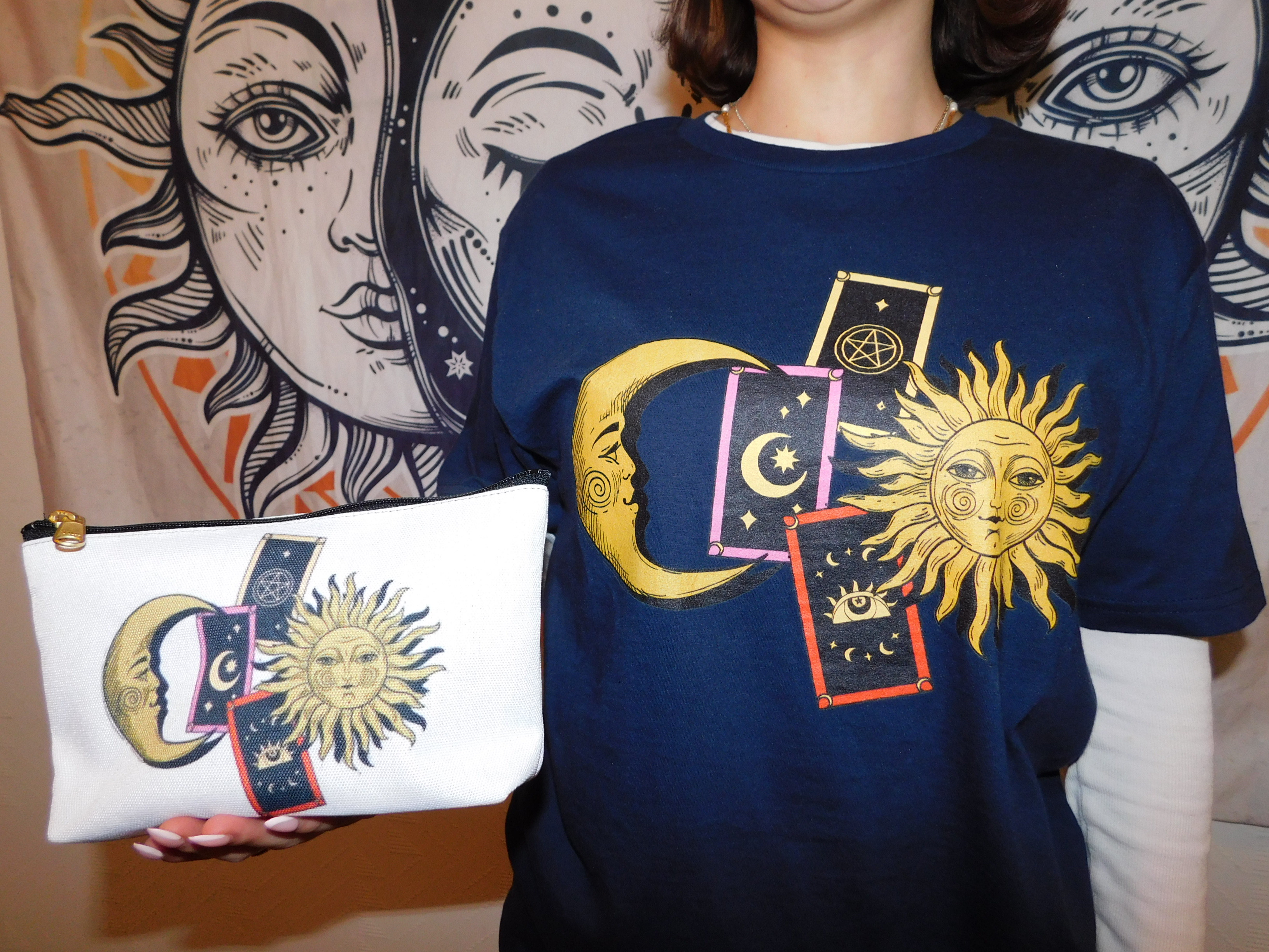 Sun and Moon Tarot Accessory Pouch - Tarot-themed Organizer product thumbnail image