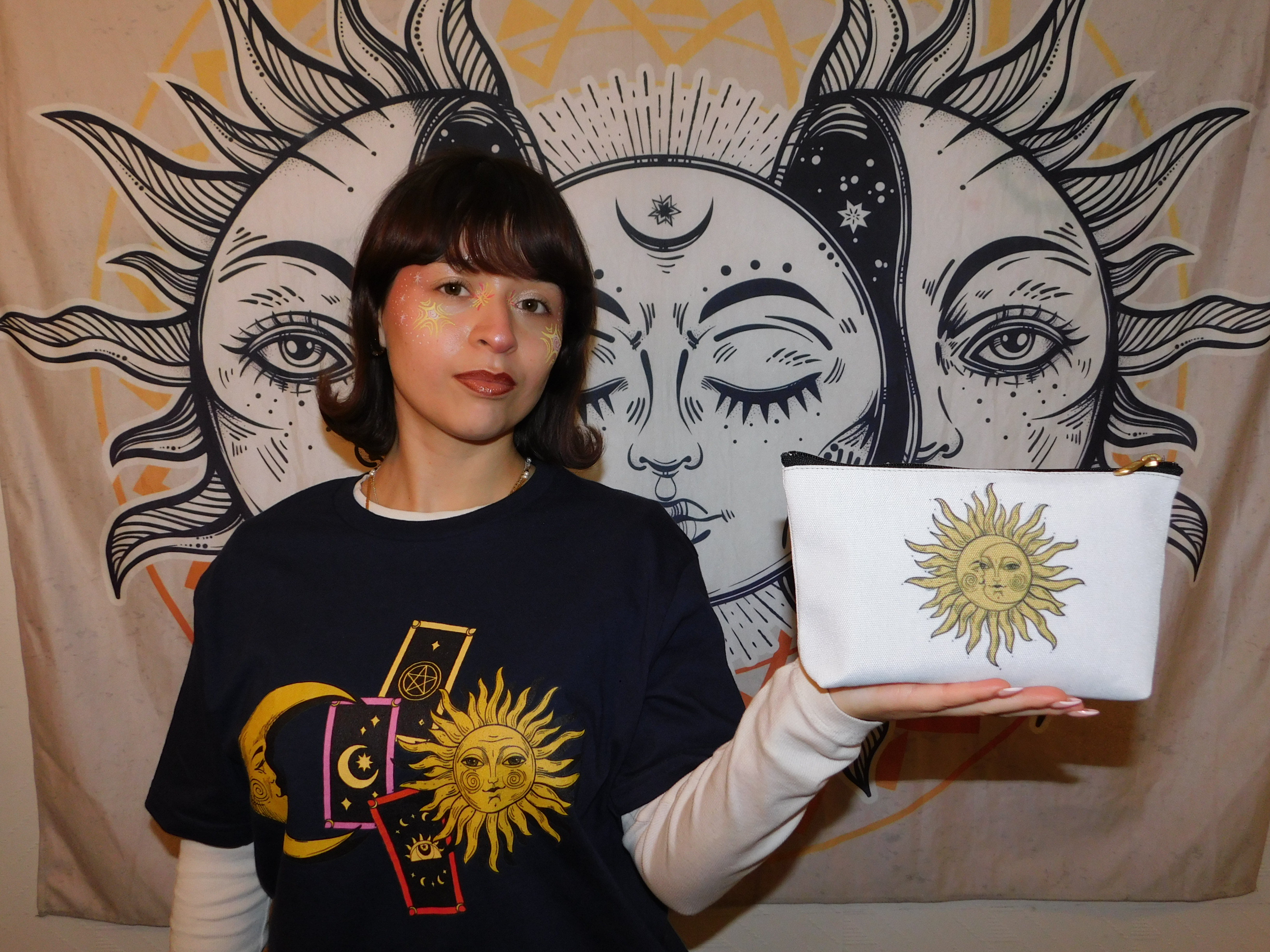 Sun and Moon Tarot Accessory Pouch - Tarot-themed Organizer product thumbnail image Sun and Moon Tarot Accessory Pouch - Tarot-themed Organizer product thumbnail image