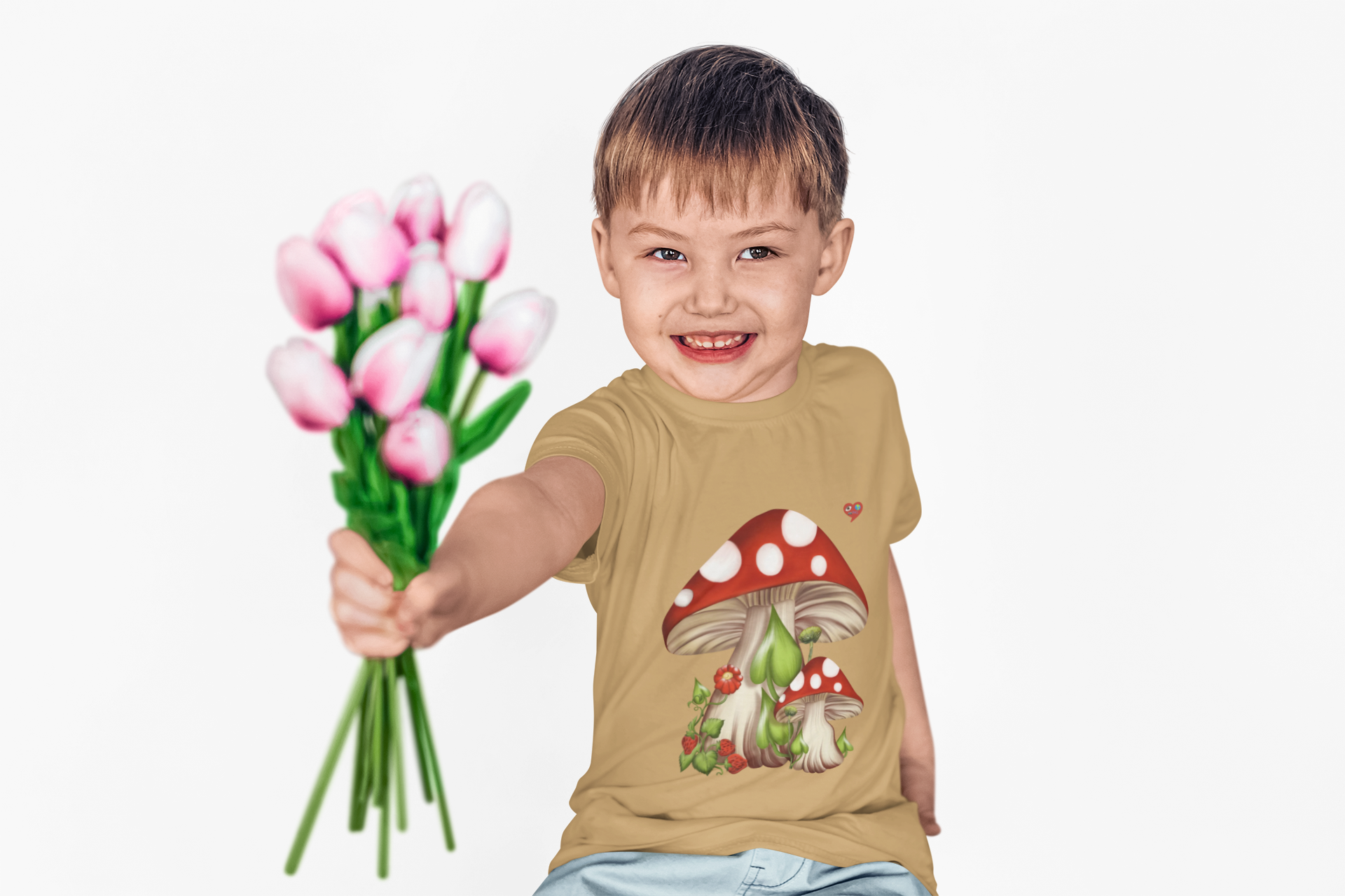 Kids Mushroom Tee — Cute Red Toadstool Graphic Shirt product thumbnail image