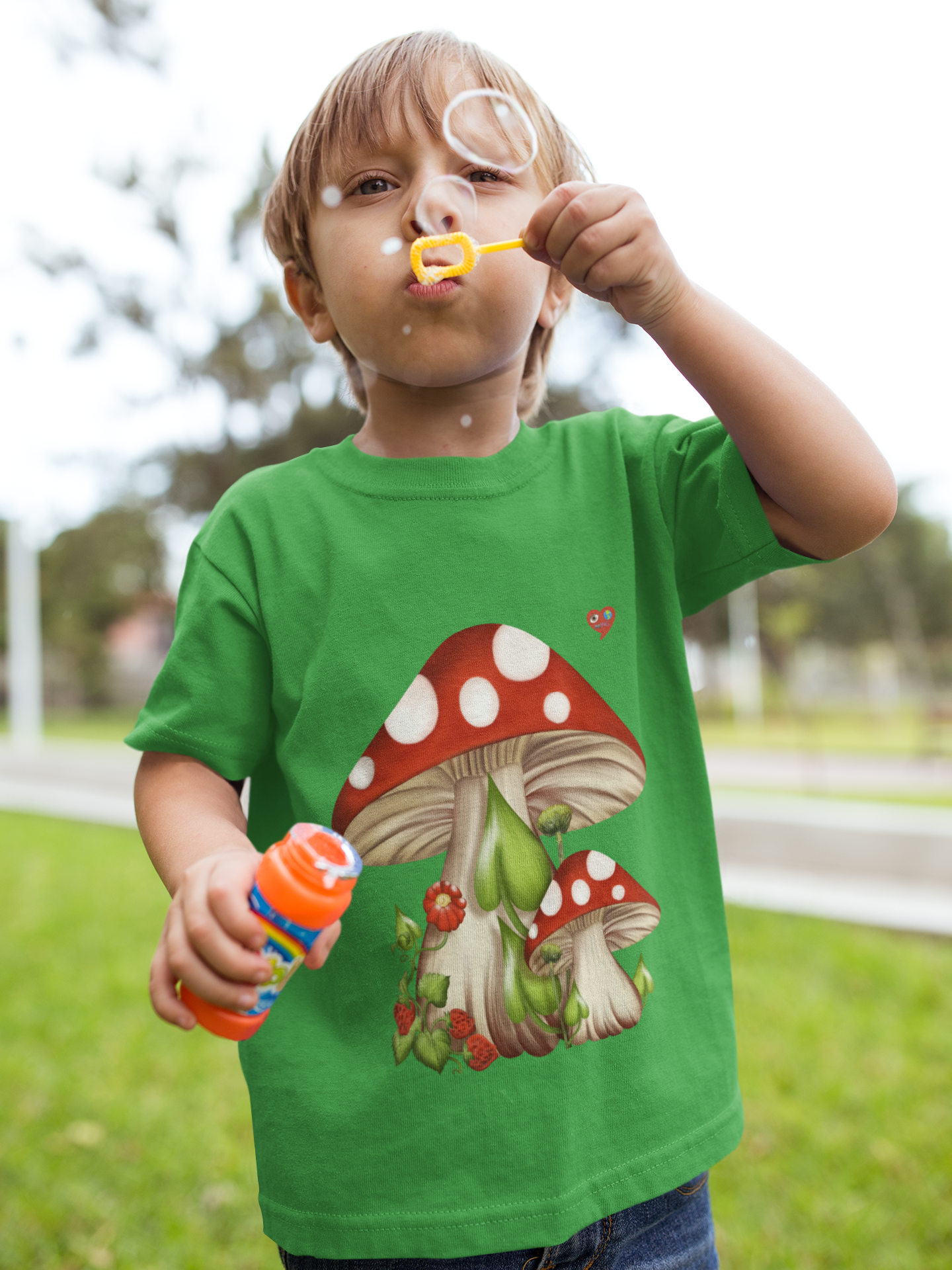 Kids Mushroom Tee — Cute Red Toadstool Graphic Shirt product thumbnail image