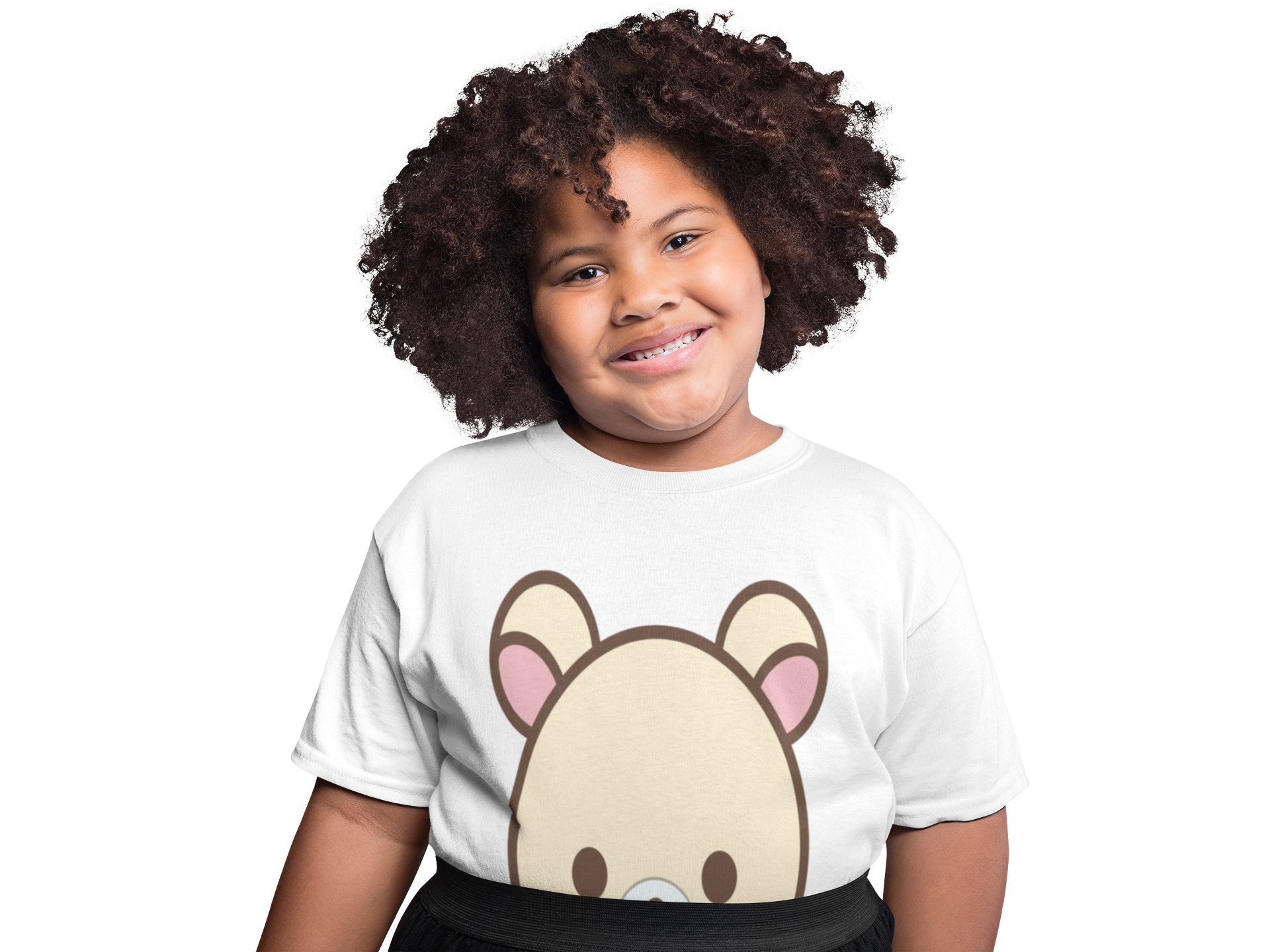 Kids Bear Face Tee — Cute Kawaii Bear Head with Tiny Heart product thumbnail image Kids Bear Face Tee — Cute Kawaii Bear Head with Tiny Heart product thumbnail image