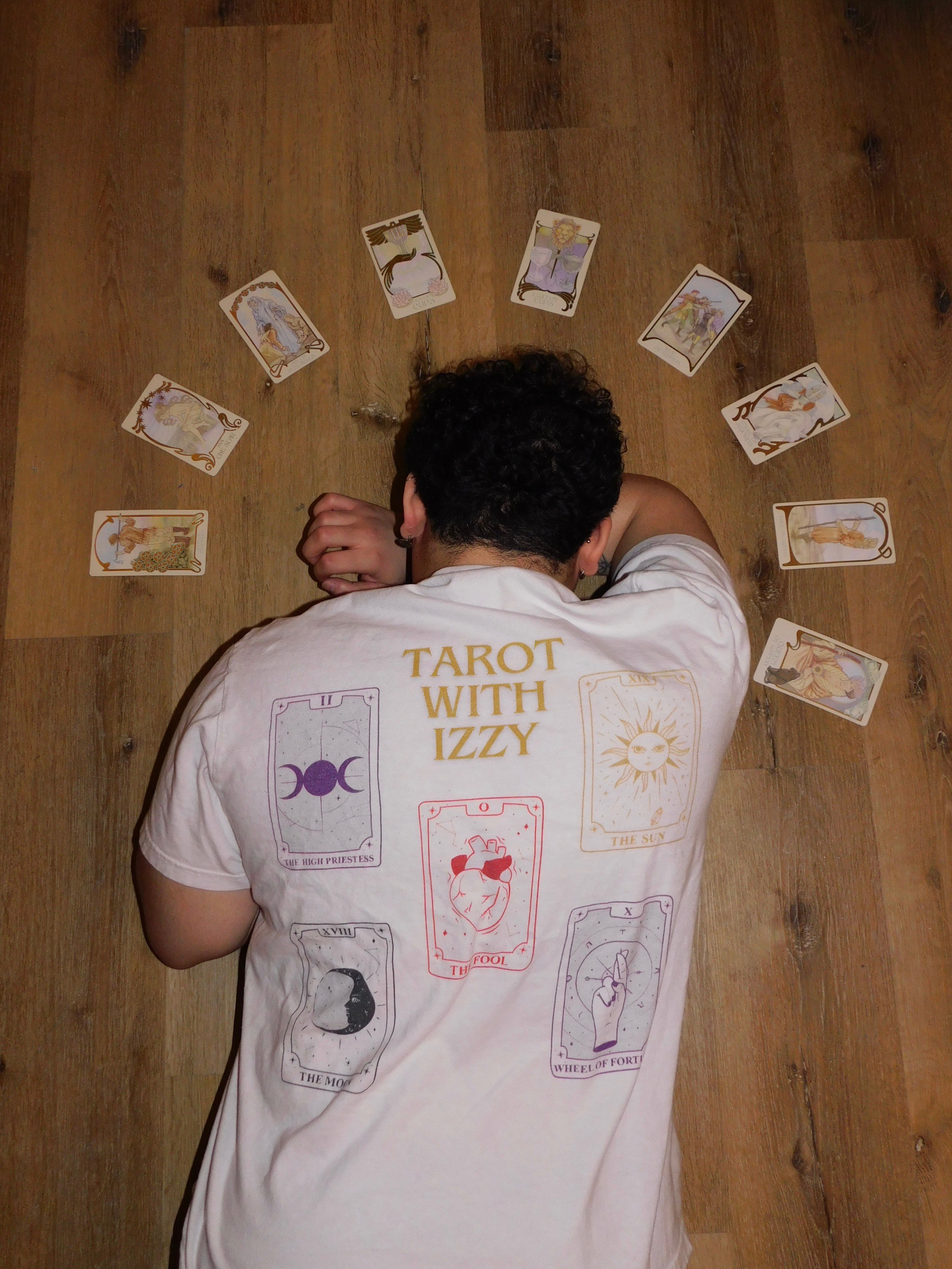 Angel Tarot with Izzy T-Shirt product thumbnail image Angel Tarot with Izzy T-Shirt product thumbnail image