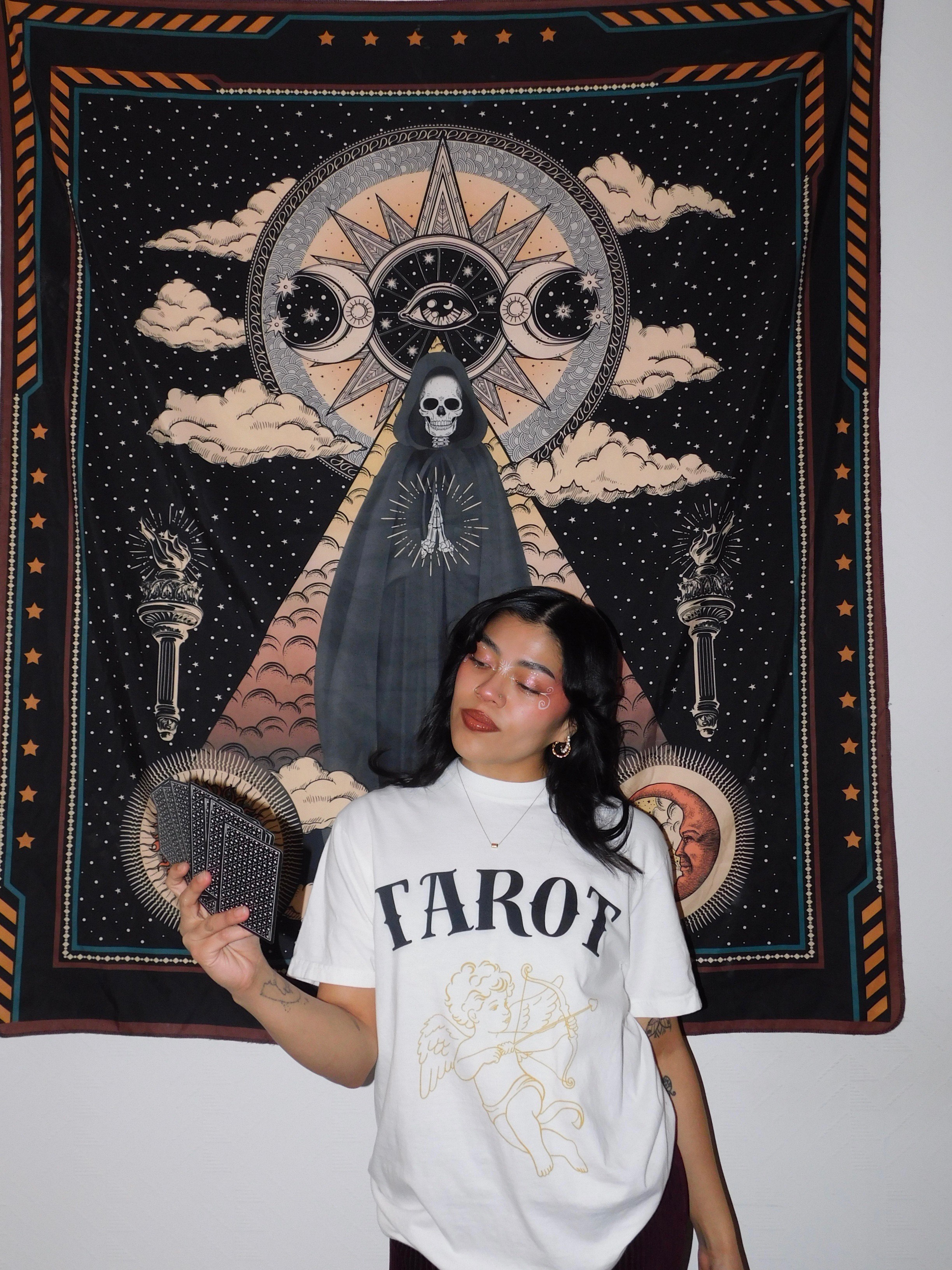 Angel Tarot with Izzy T-Shirt product thumbnail image Angel Tarot with Izzy T-Shirt product thumbnail image