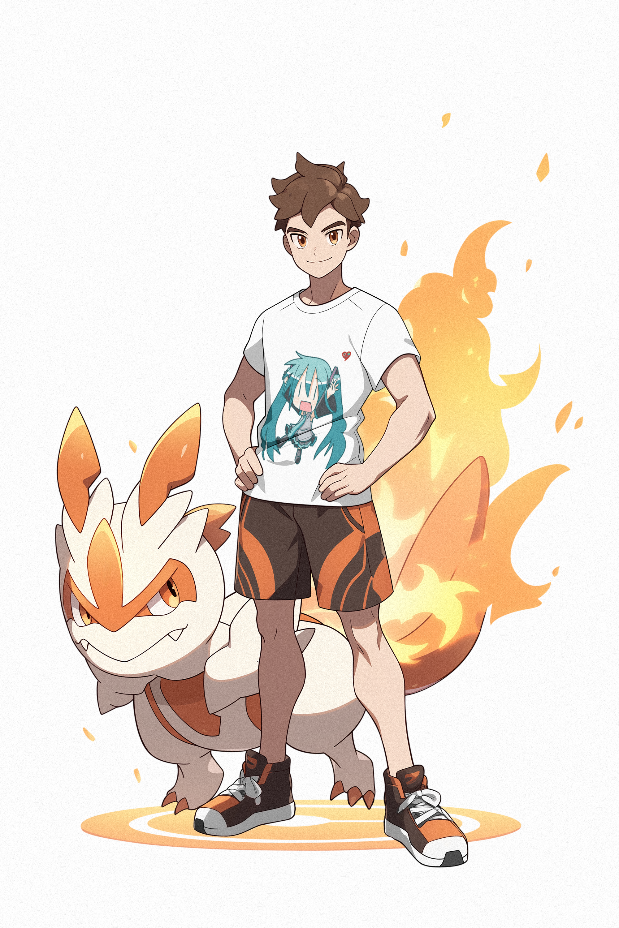 Kids Anime Character Tee — Cute Chibi Blue-Haired Girl with Heart product thumbnail image