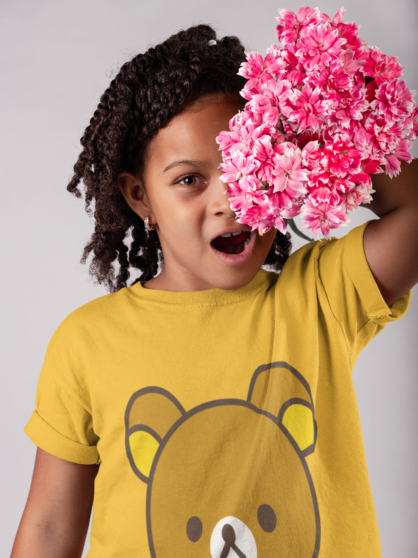 Kids Tee — Cute Bear Face Graphic Shirt product thumbnail image Kids Tee — Cute Bear Face Graphic Shirt product thumbnail image